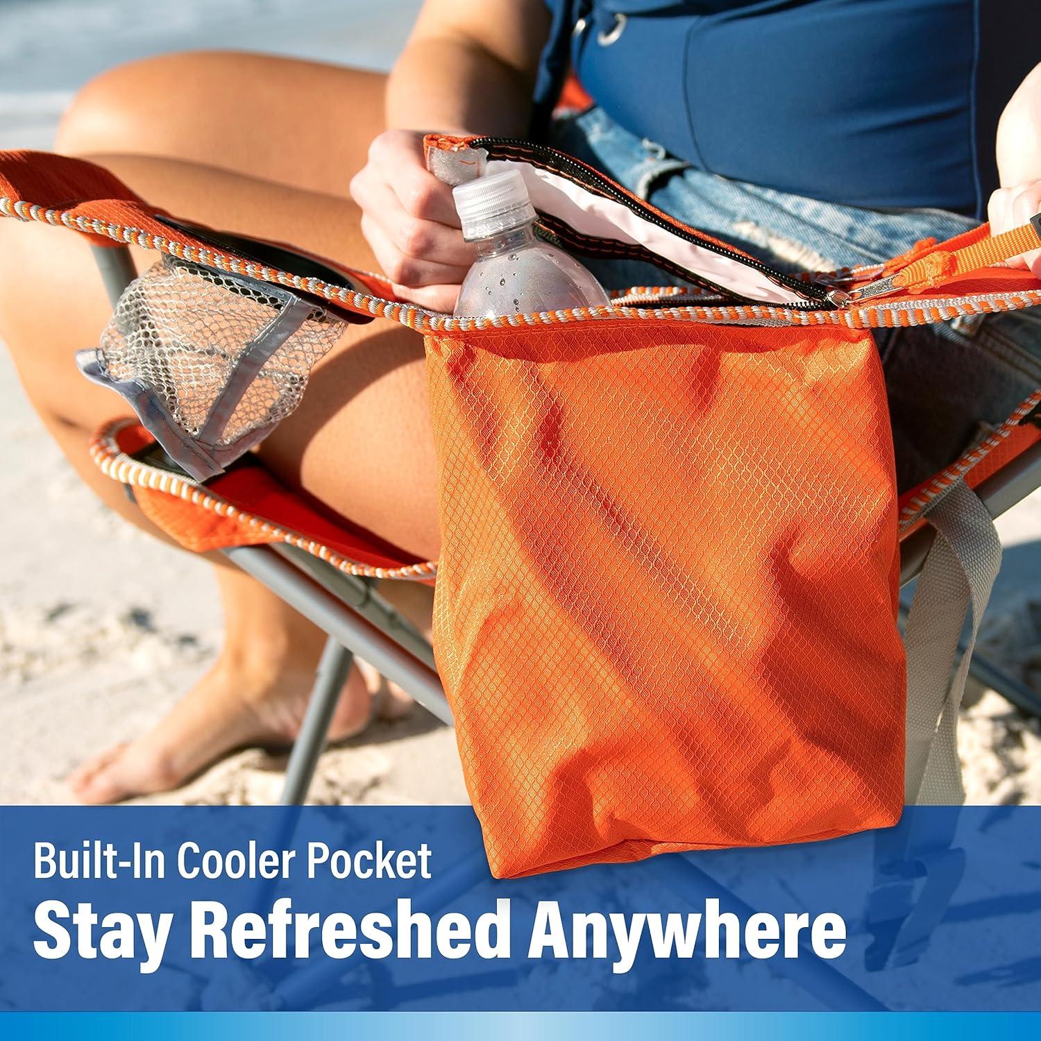 Silla de Playa Kijaro Coast Naranja - Plegable con Almohada