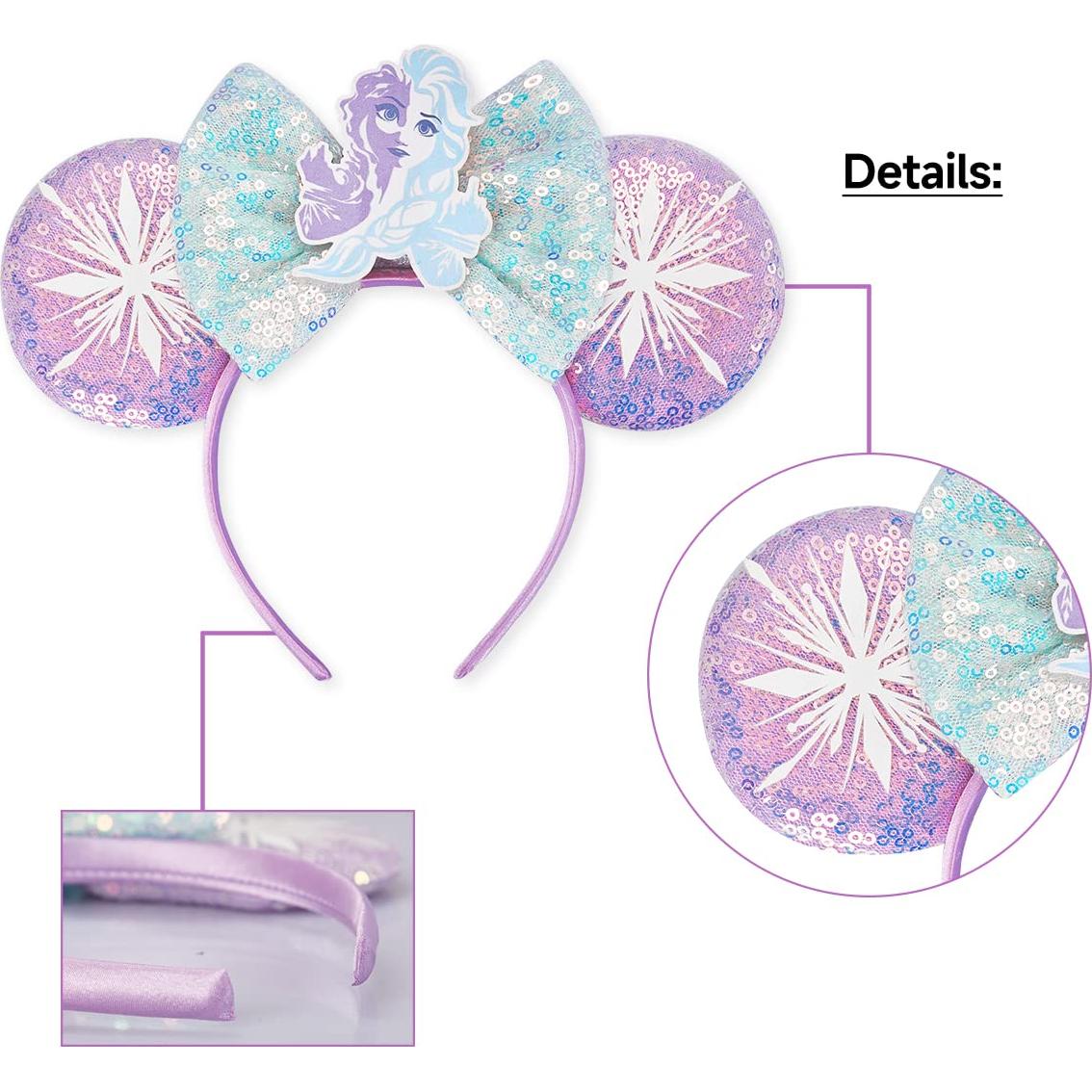 Diadema de Orejas de Ratón RAZKO, Lentejuelas, Talla Única