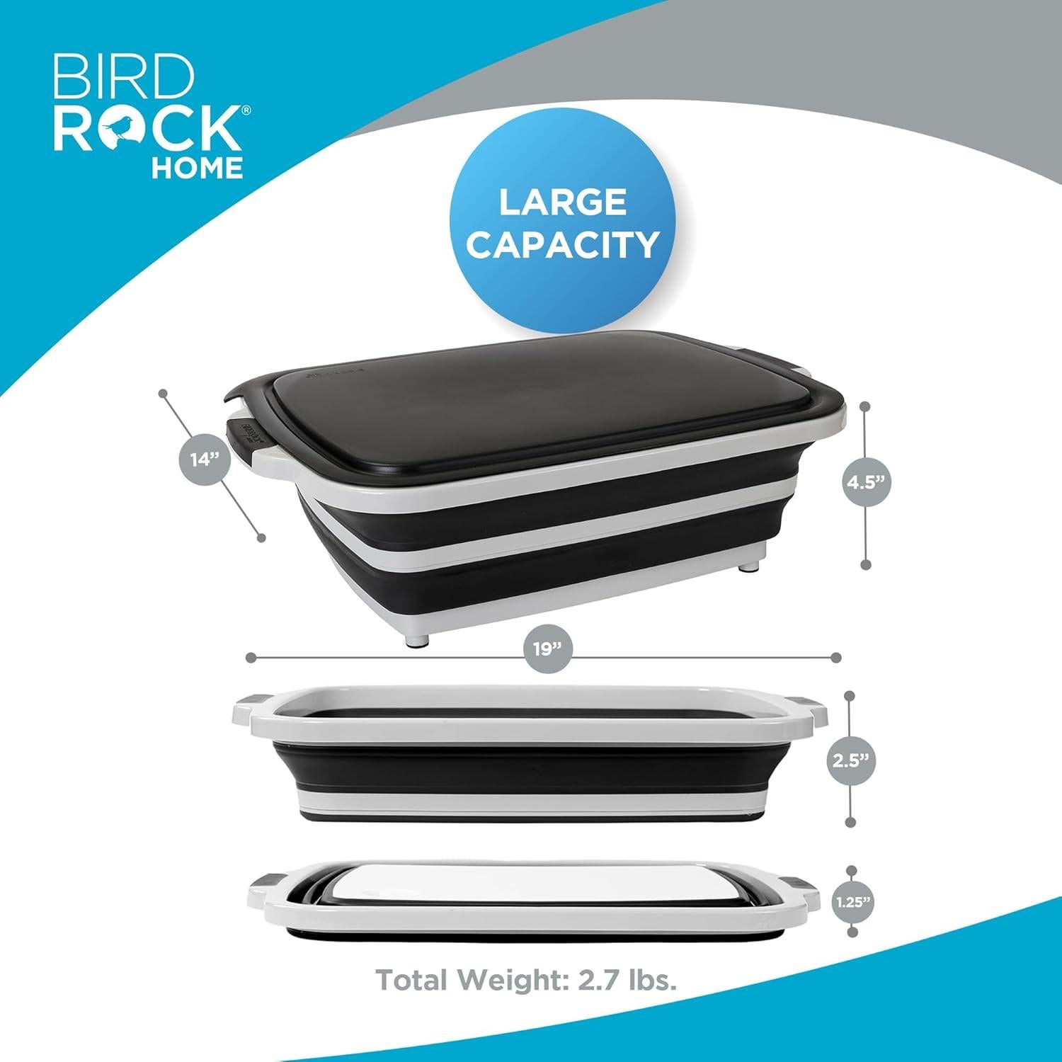 Caddy de Parrilla Plegable BIRDROCK HOME Negro 3 en 1