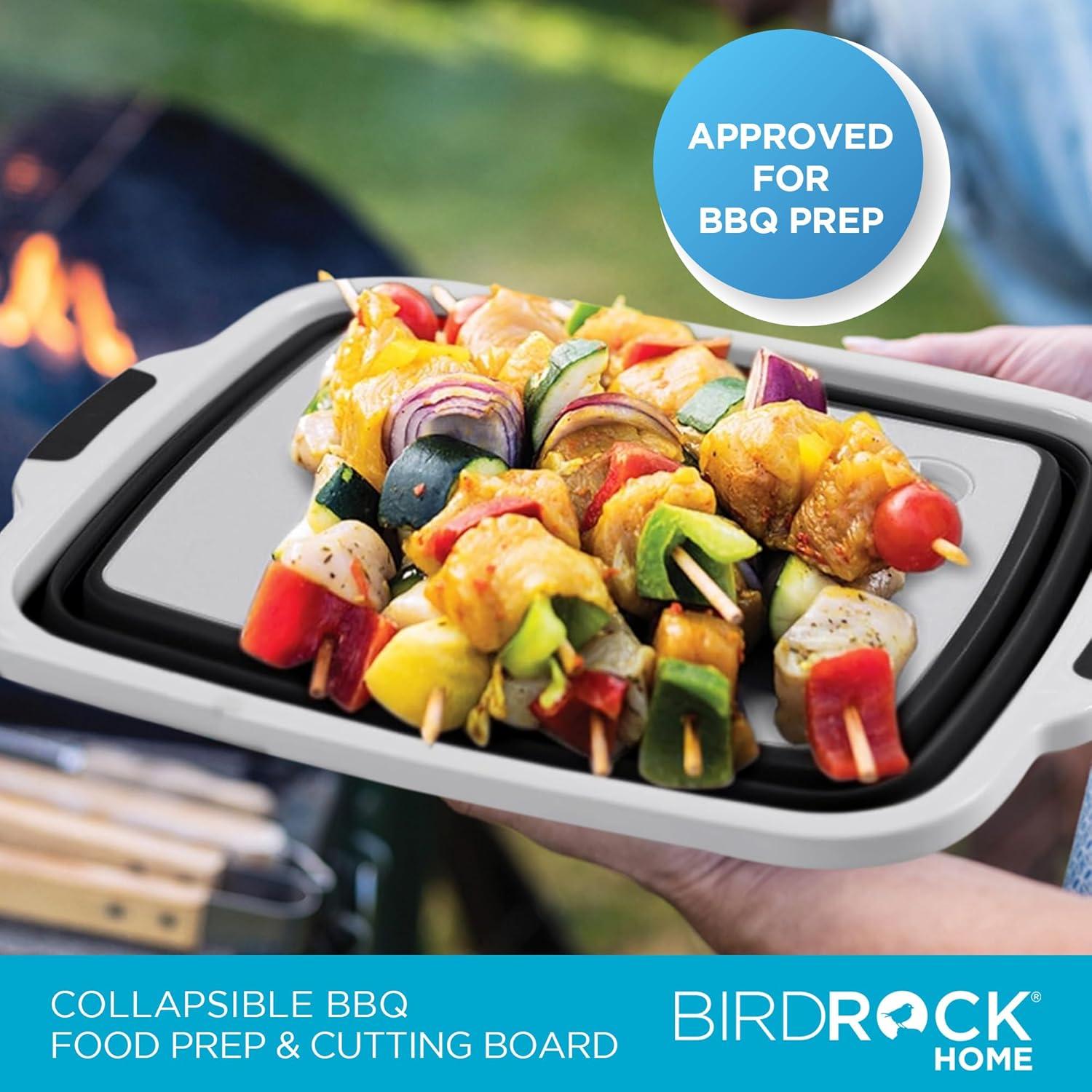 Caddy de Parrilla Plegable BIRDROCK HOME Negro 3 en 1