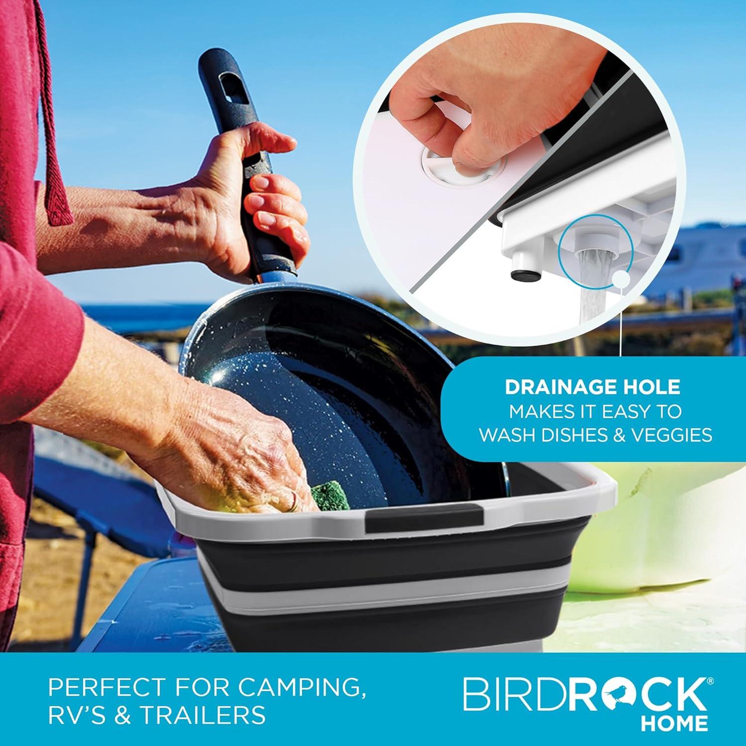 Caddy de Parrilla Plegable BIRDROCK HOME Negro 3 en 1
