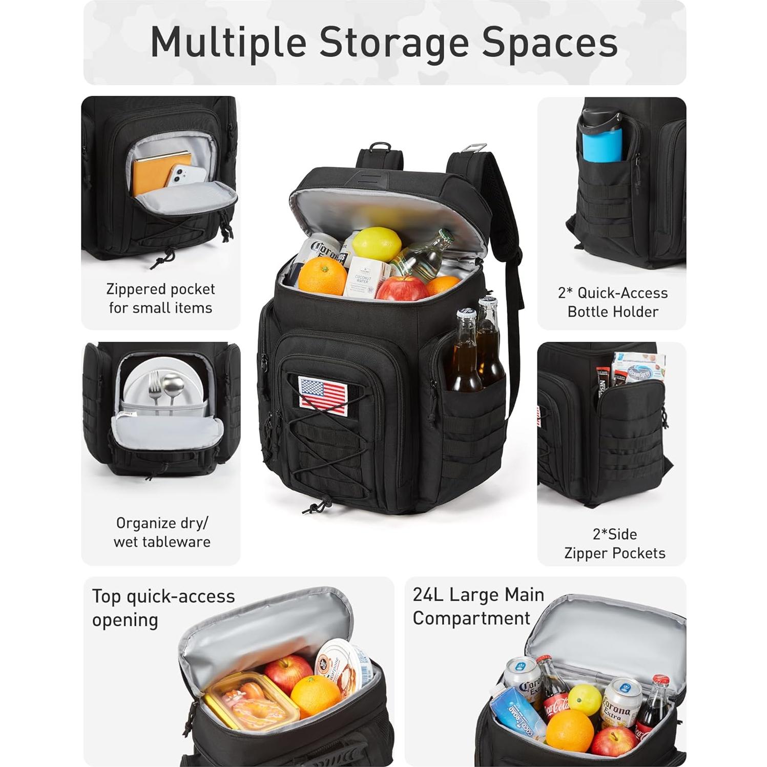 Mochila Táctica Tourit 30L con Enfriador Aislado 100% Impermeable