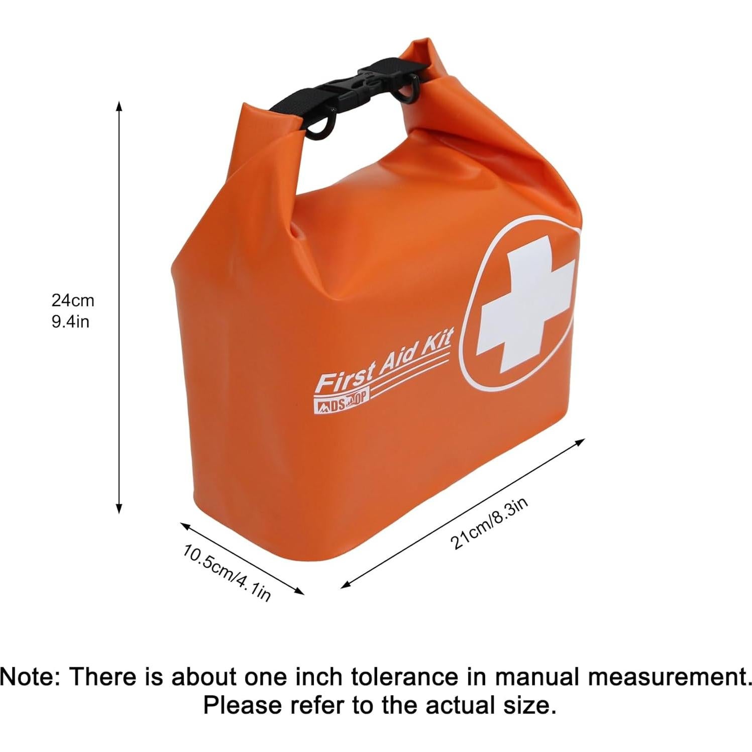 Waterproof First Aid Kit, Lightweight Boat Dry Bag, Medical Kit Emergency Survival Kit for Backpacking, Hiking, Travel, Car, Fishing, Kayak, Floating, Swimming, Camping, Cycling, Climbing(Orange)