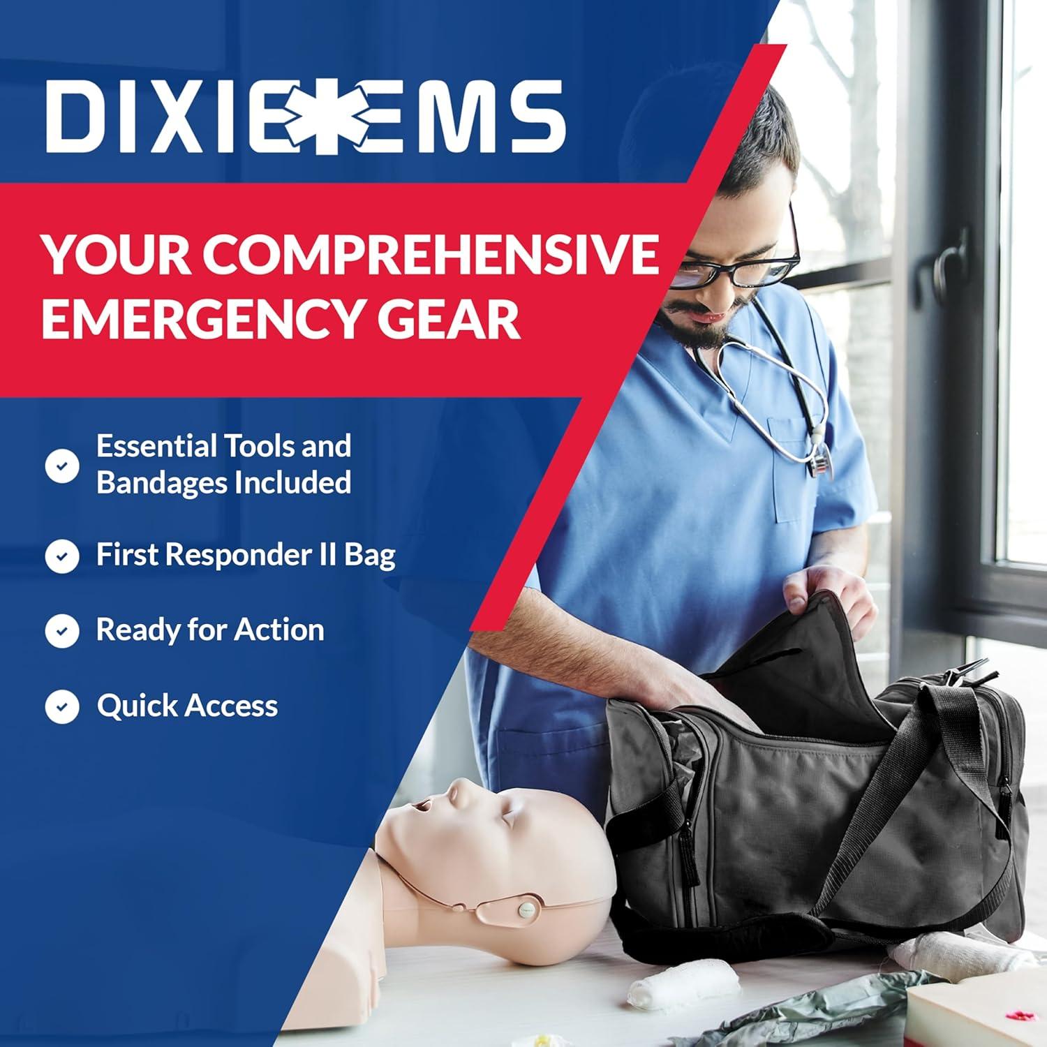 Kit de Primeros Auxilios Completo Dixie EMS - Bolsa Portátil Negra