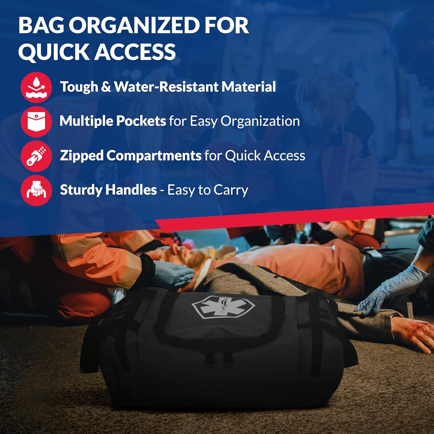 Kit de Primeros Auxilios Completo Dixie EMS - Bolsa Portátil Negra