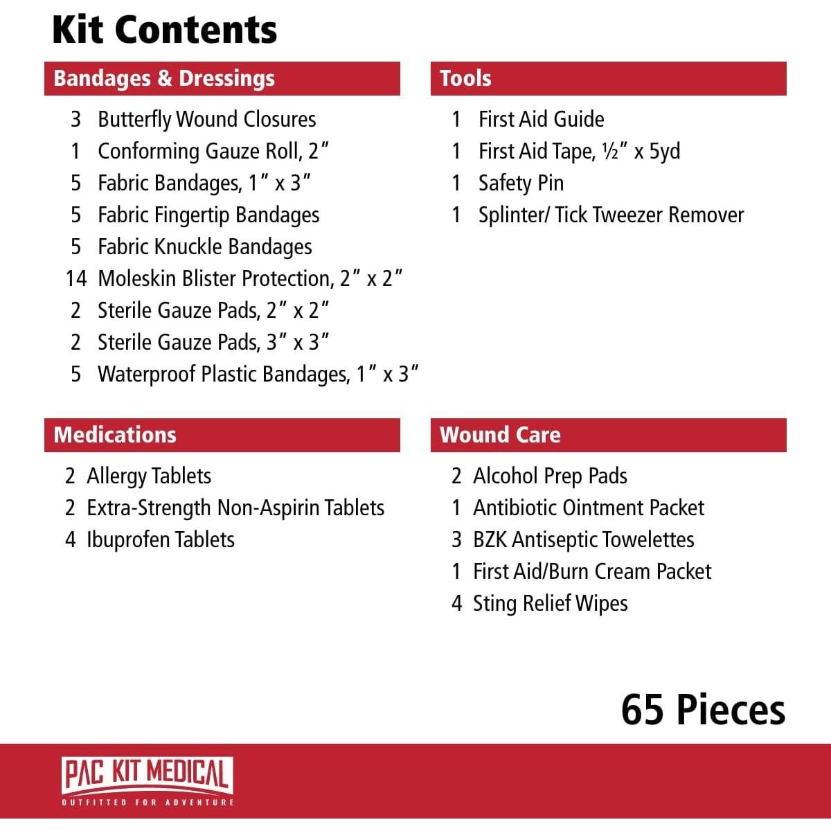Kit de Primeros Auxilios Pac-Kit Trailblazer 1 - 65 Piezas