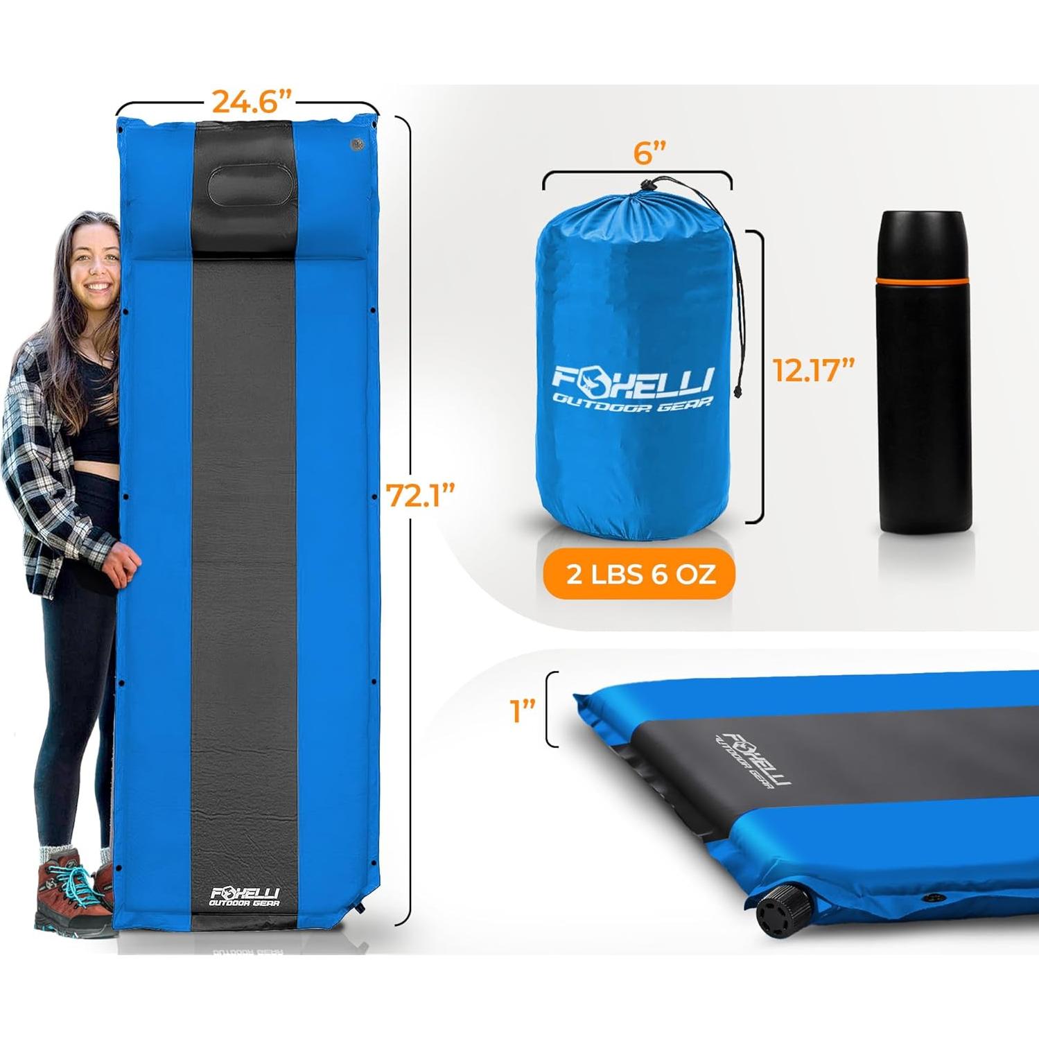 Almohadilla de Dormir Autoinflable Foxelli S_PAD02 183x54cm