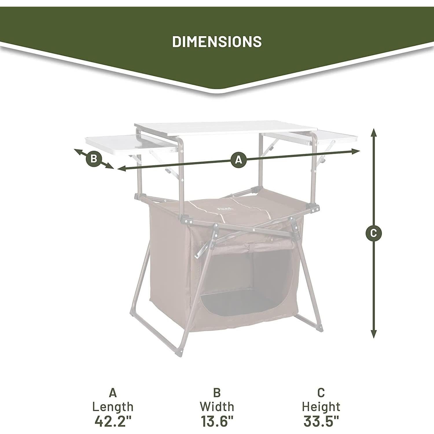 Mesa de Cocina Plegable Timber Ridge Aluminio 106.7x34.5cm