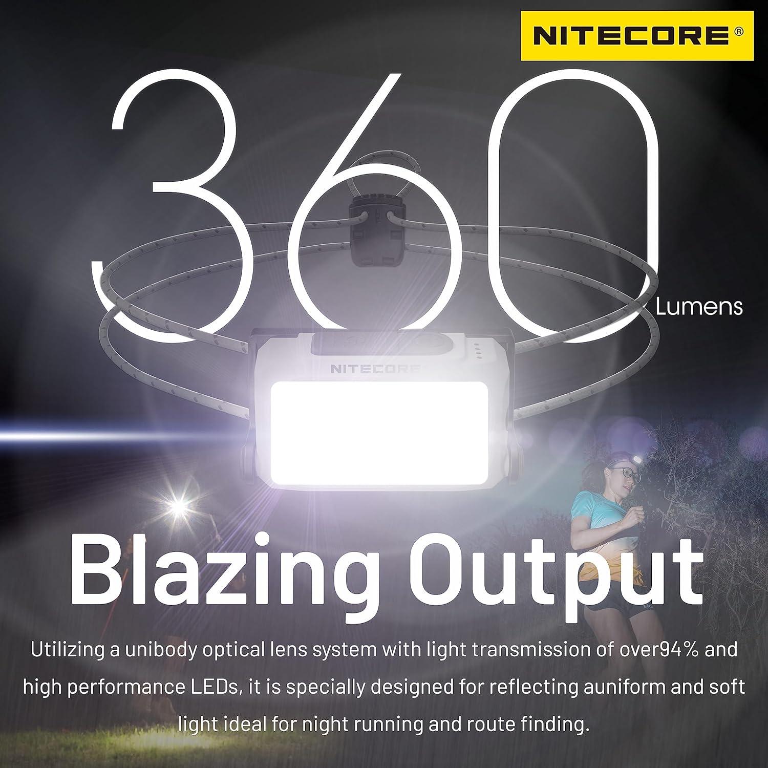 Linterna Frontal Nitecore NU21 360 Lúmenes USB-C Blanca