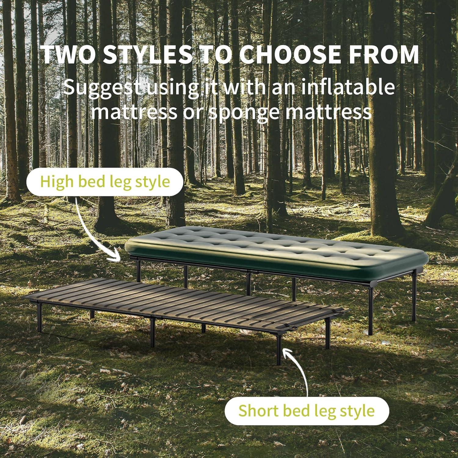 Folding Camping Cot for Universal SUV Truck MVP,Car Bed with Adjustable Leg and Length 600D Oxford Non Inflatable Air Mattress,Sleeping Platform for Traveling Black(Short Legs)