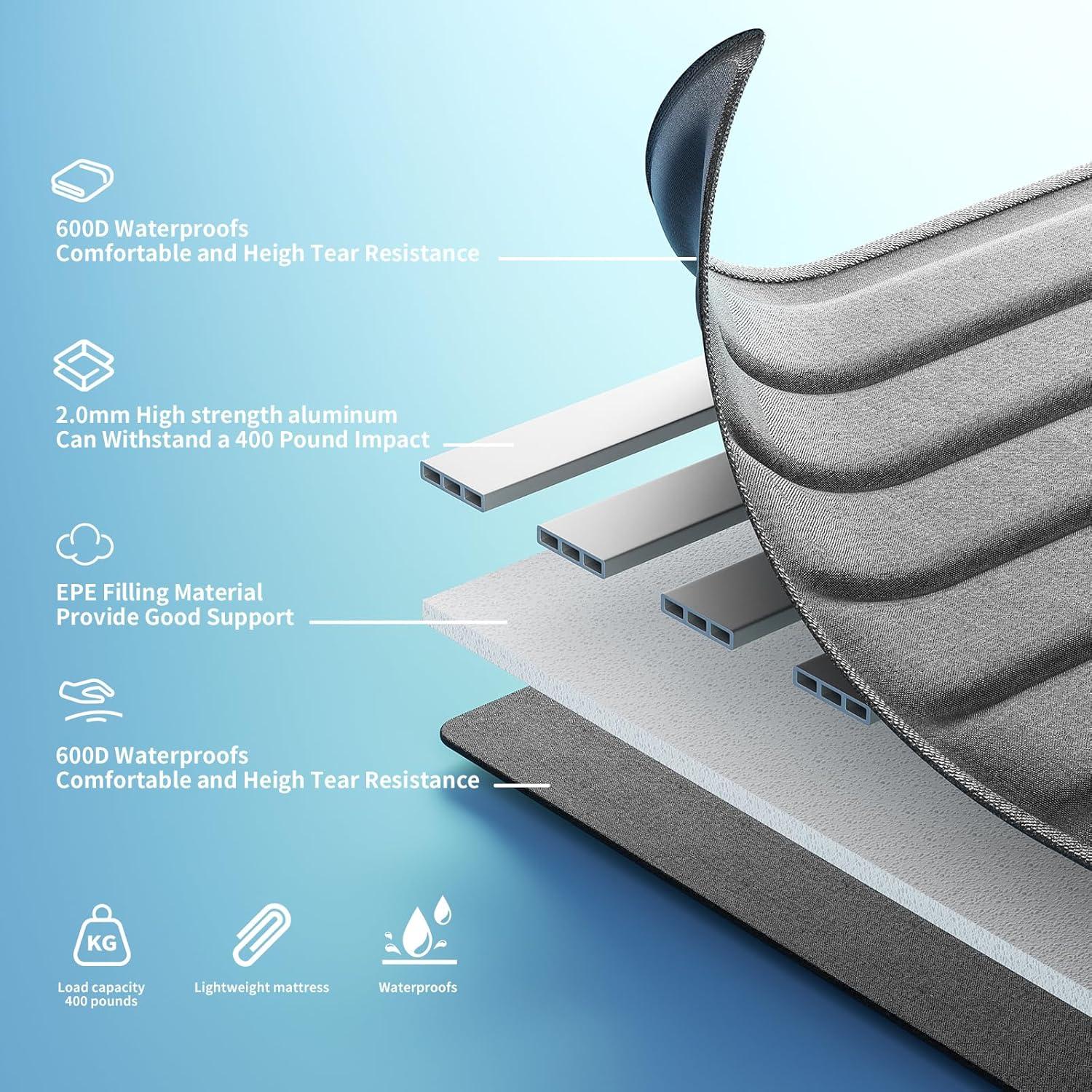 Folding Camping Cot for Universal SUV Truck MVP,Car Bed with Adjustable Leg and Length 600D Oxford Non Inflatable Air Mattress,Sleeping Platform for Traveling Black(Short Legs)