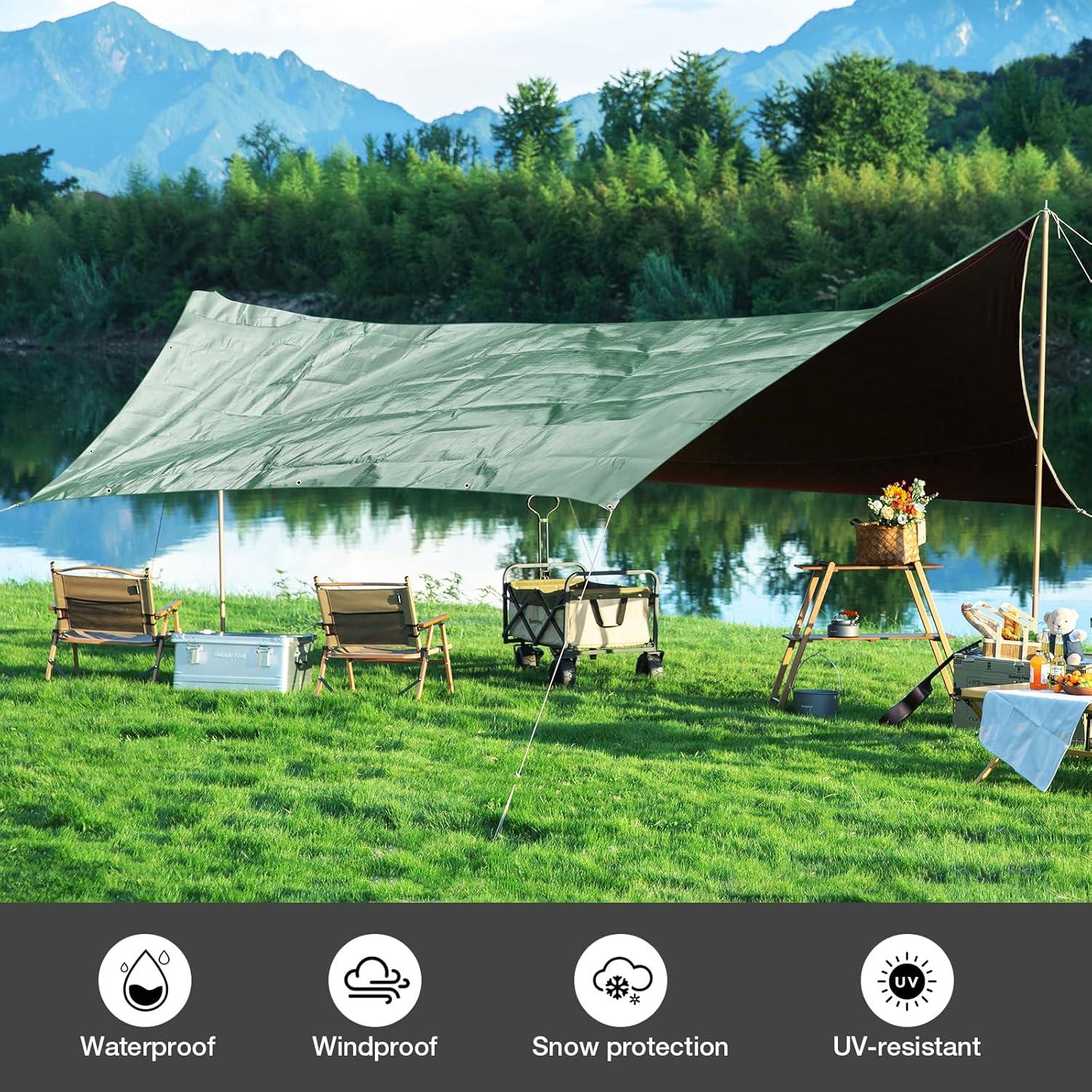 Lona Impermeable Pattiumo 2.44x3.05m 0.35mm Verde/Marrón