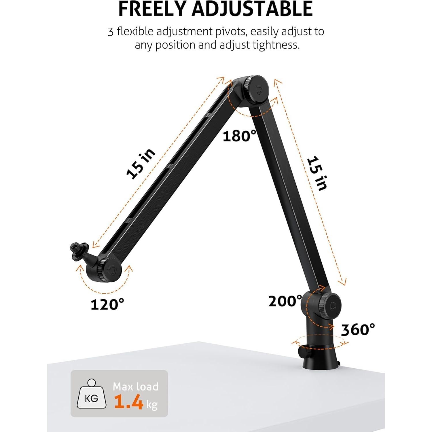 Brazo de Micrófono Blue Yeti Mejorado 1.72 kg Ajustable