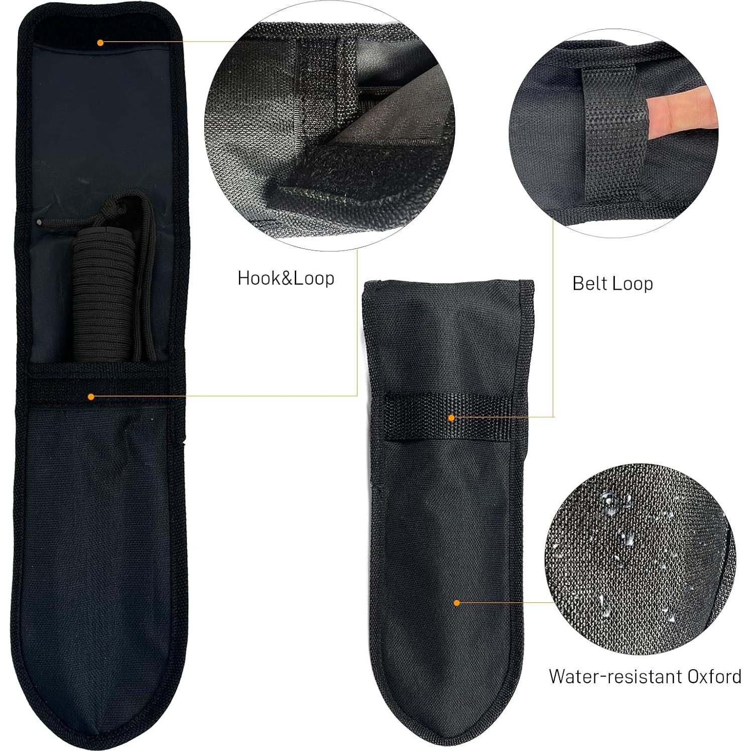 Pala de Camping Compacta XFGSYXS, Acero Inoxidable, Negra