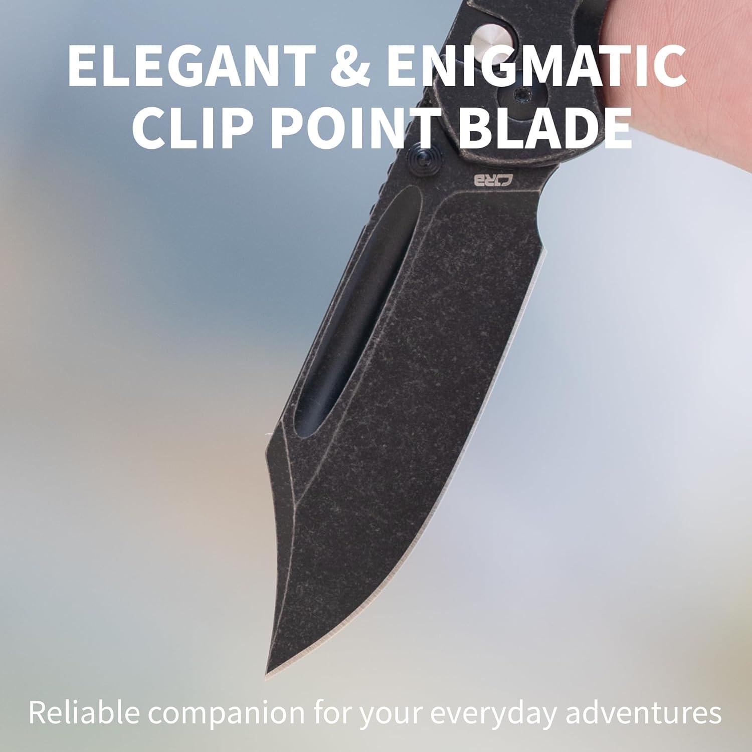 Cuchillo Plegable CJRB Bowie Pyrite 8 cm Acero Negro EDC