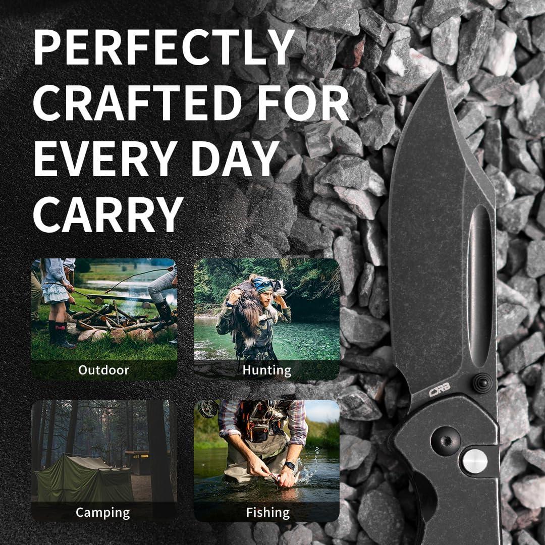 Cuchillo Plegable CJRB Bowie Pyrite 8 cm Acero Negro EDC