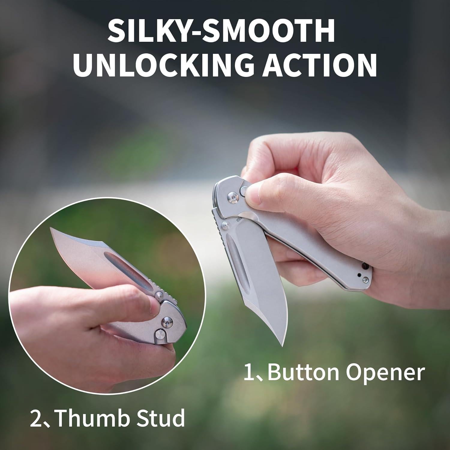 Cuchillo Plegable CJRB Bowie Pyrite 8 cm Acero Negro EDC