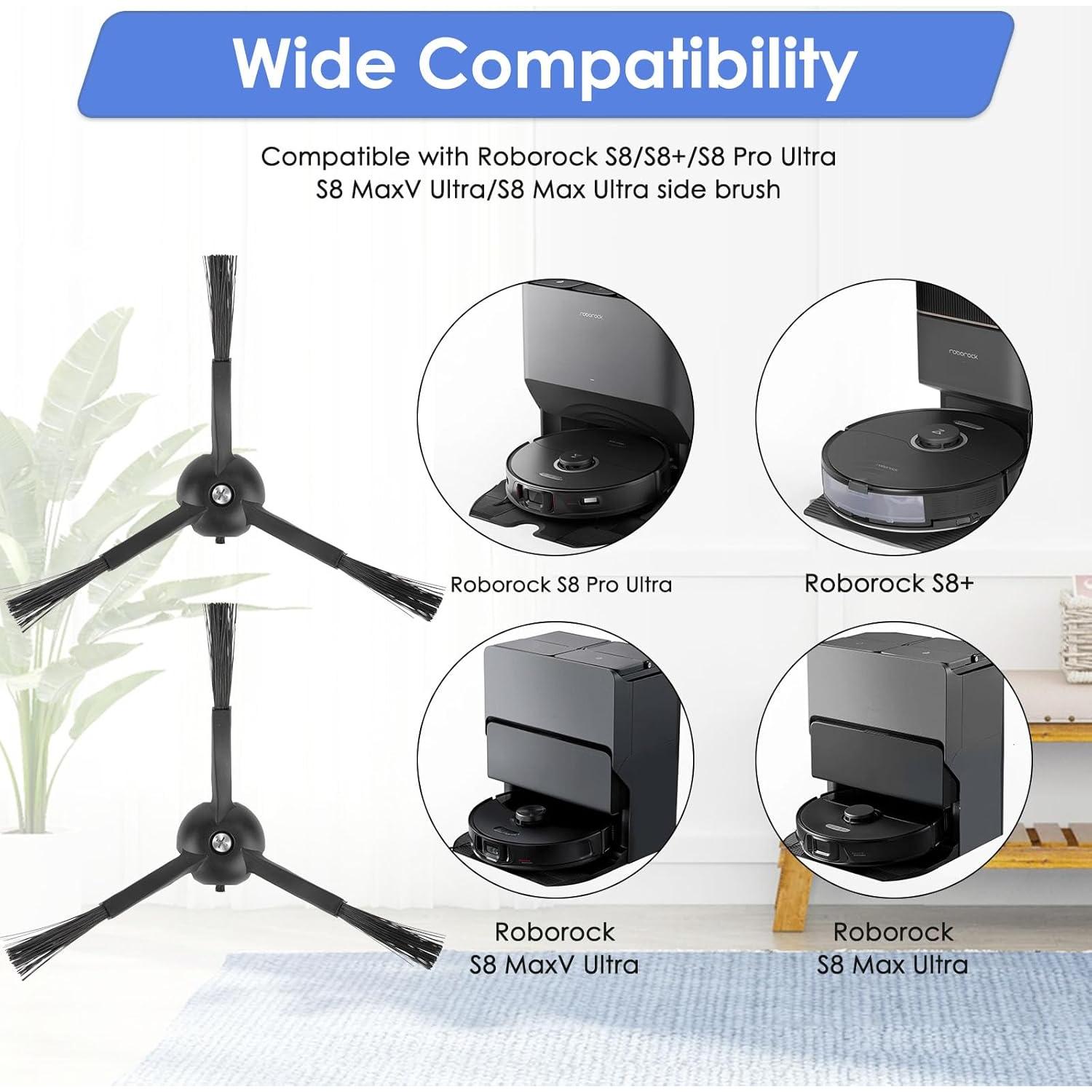 6 Cepillos Laterales FILTERIST para Roborock S8 MaxV Ultra