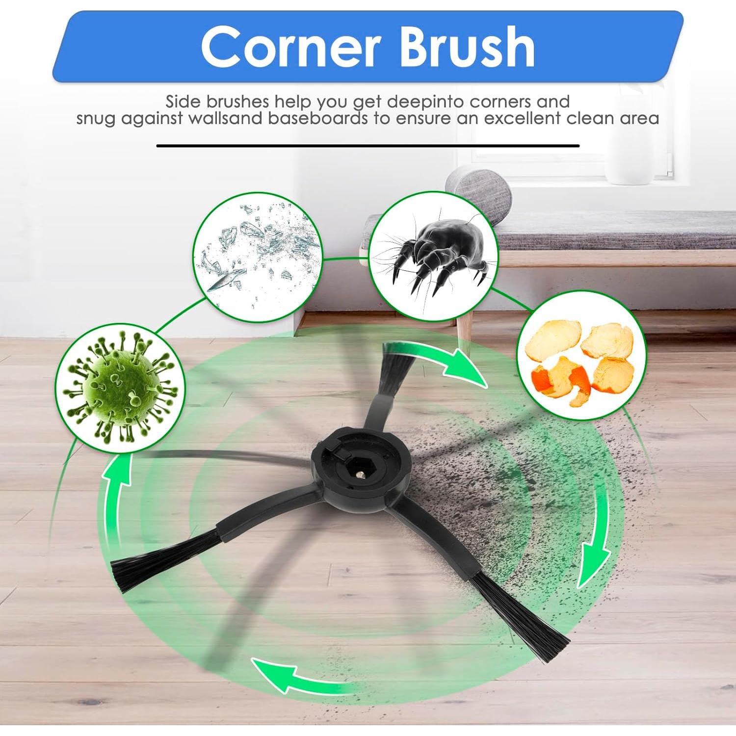 6 Cepillos Laterales FILTERIST para Roborock S8 MaxV Ultra