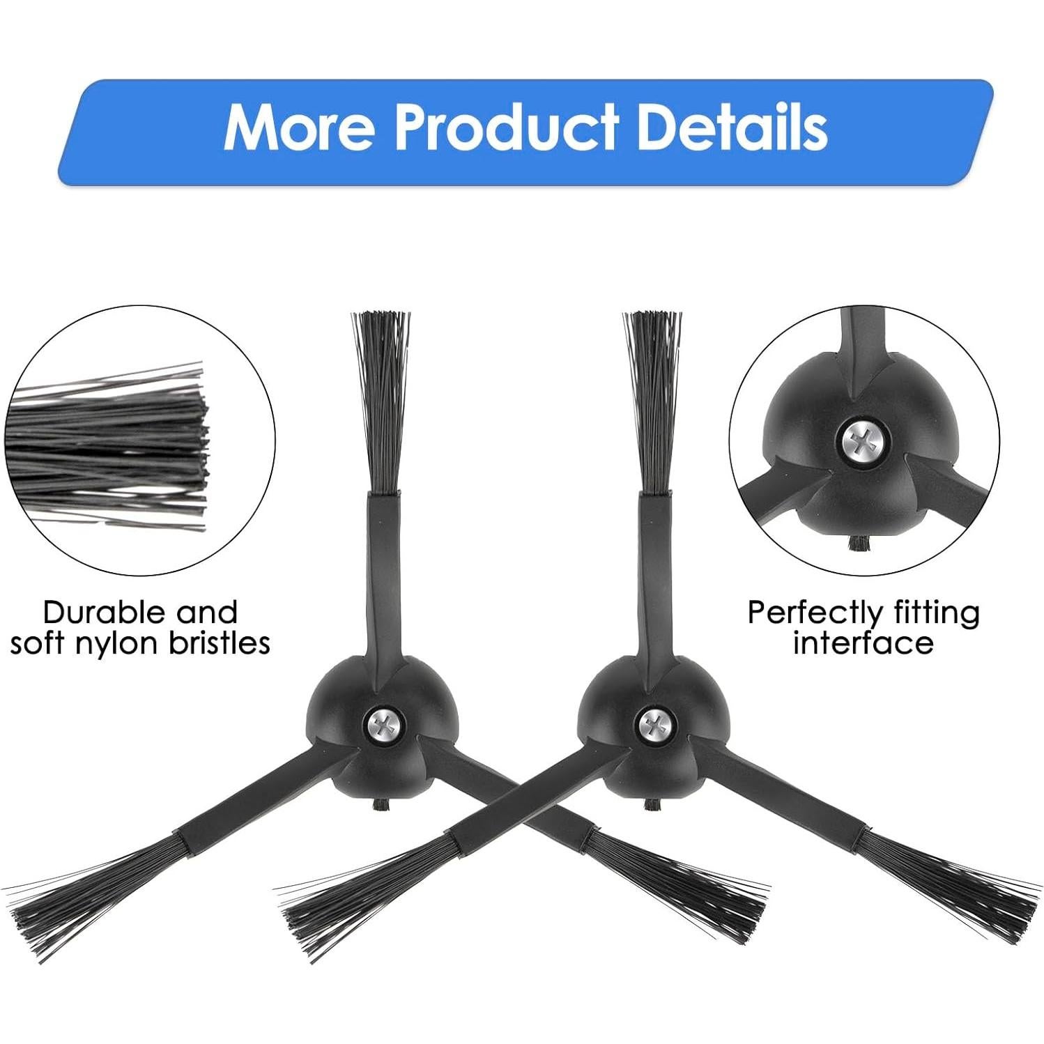 6 Cepillos Laterales FILTERIST para Roborock S8 MaxV Ultra