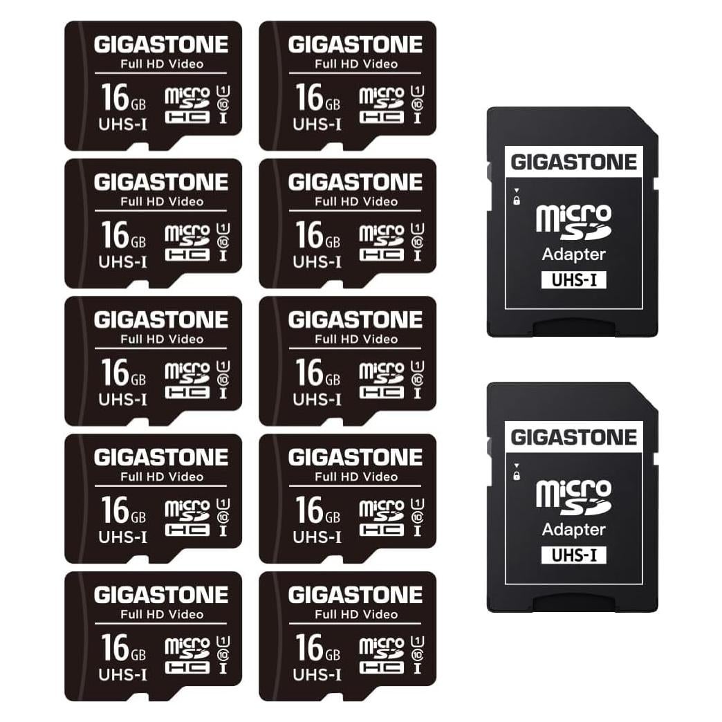 GIGASTONE Tarjeta Micro SD 16GB Paquete 10 UHS-I Clase 10
