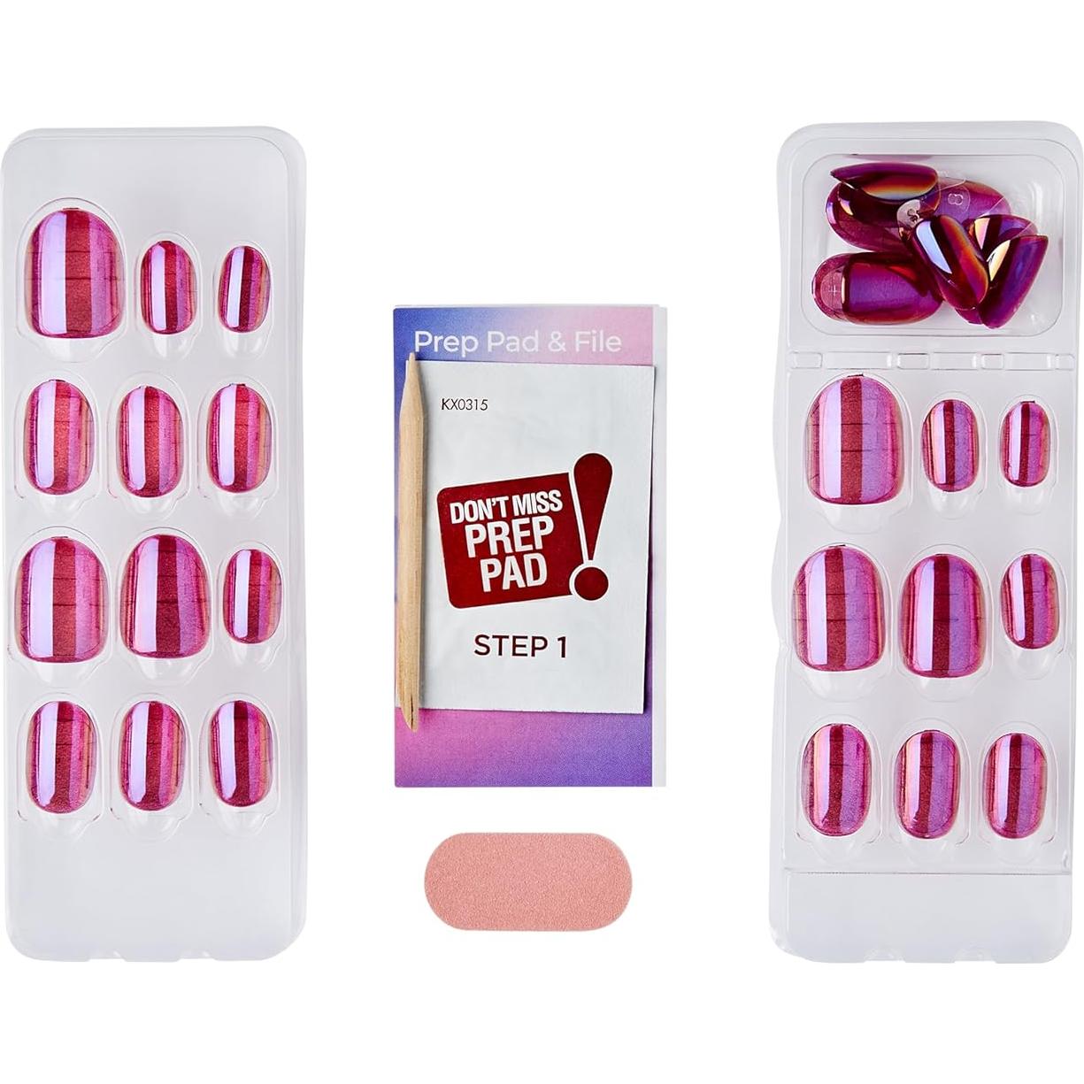 Uñas Postizas KISS colorFX 'Alrededor Tuyo' Rosa Perlescente