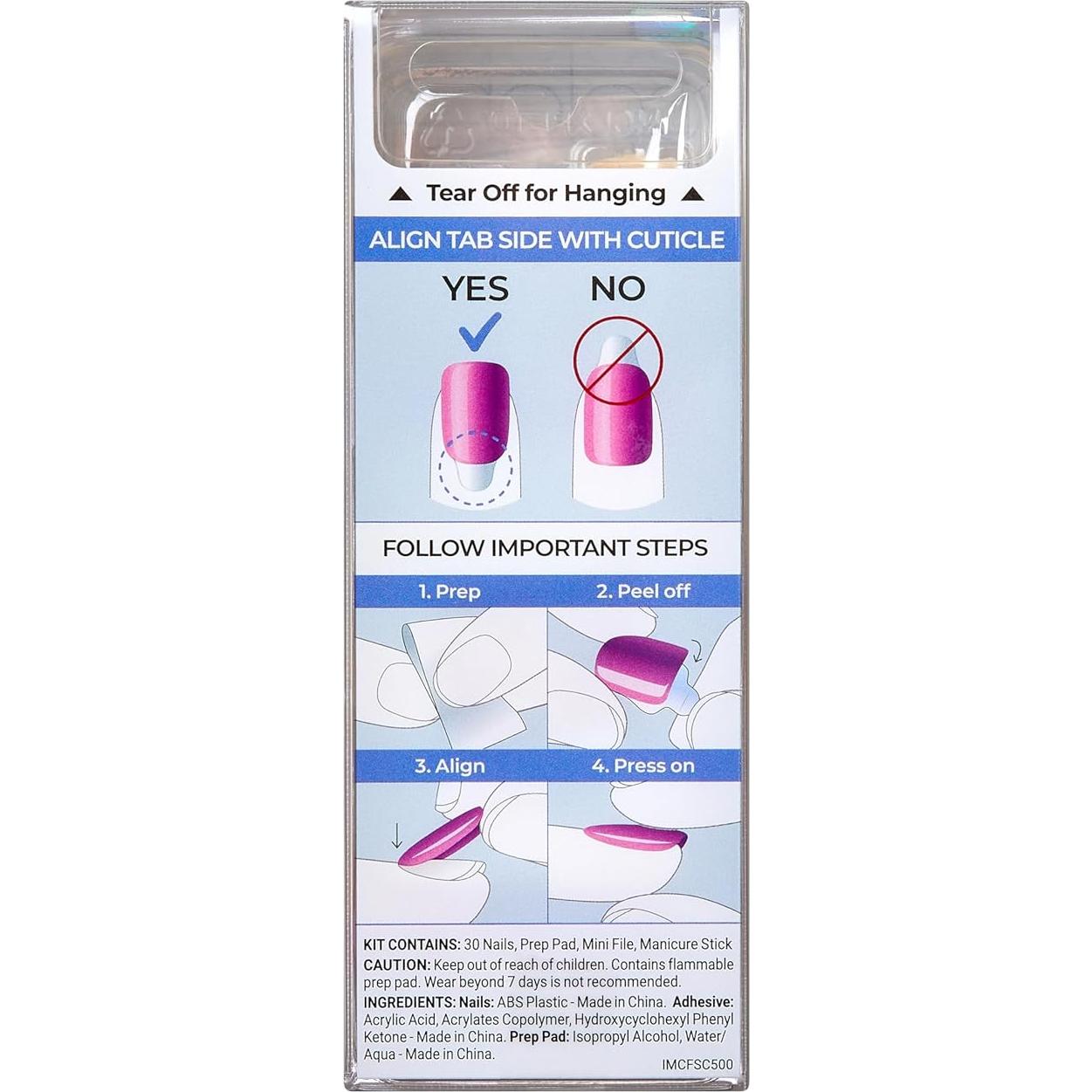 Uñas Postizas KISS colorFX 'Alrededor Tuyo' Rosa Perlescente