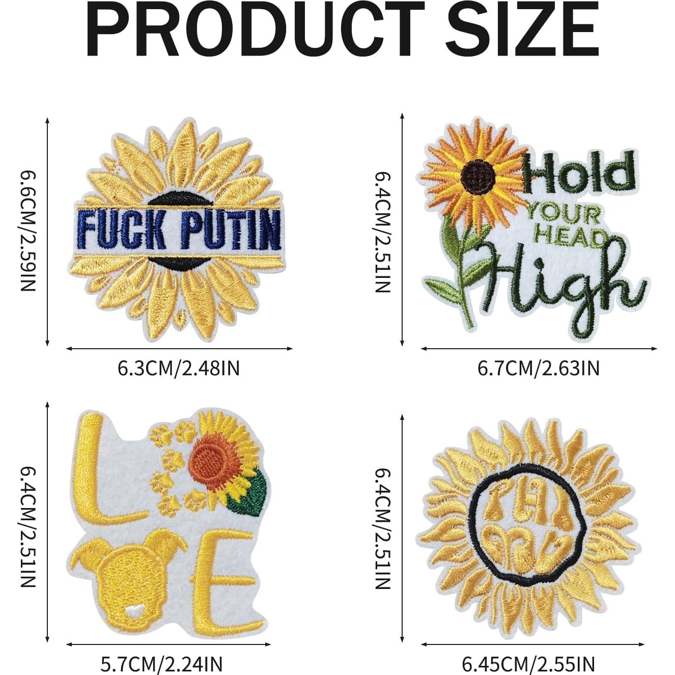 Parche de Girasol Bordado ZESION - 15 Pcs para Planchar