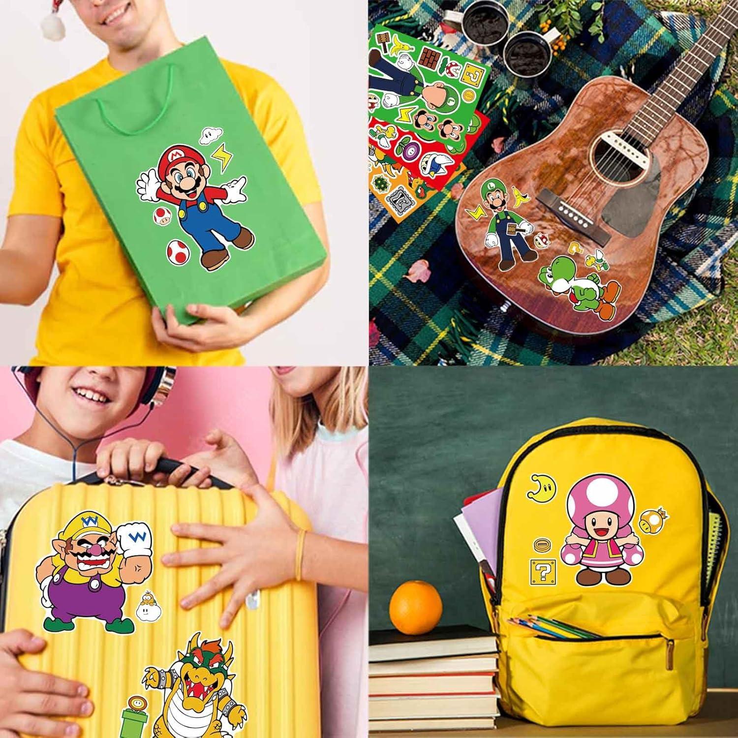 36 Hojas Stickers Mario para Hacer Caras - Manualidades Niños