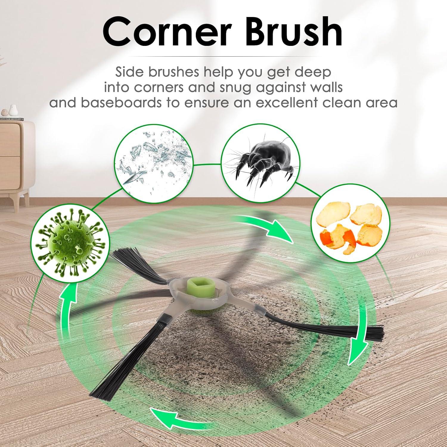 10 Cepillos Laterales BRUVISH para Aspiradoras Lefant y OKP