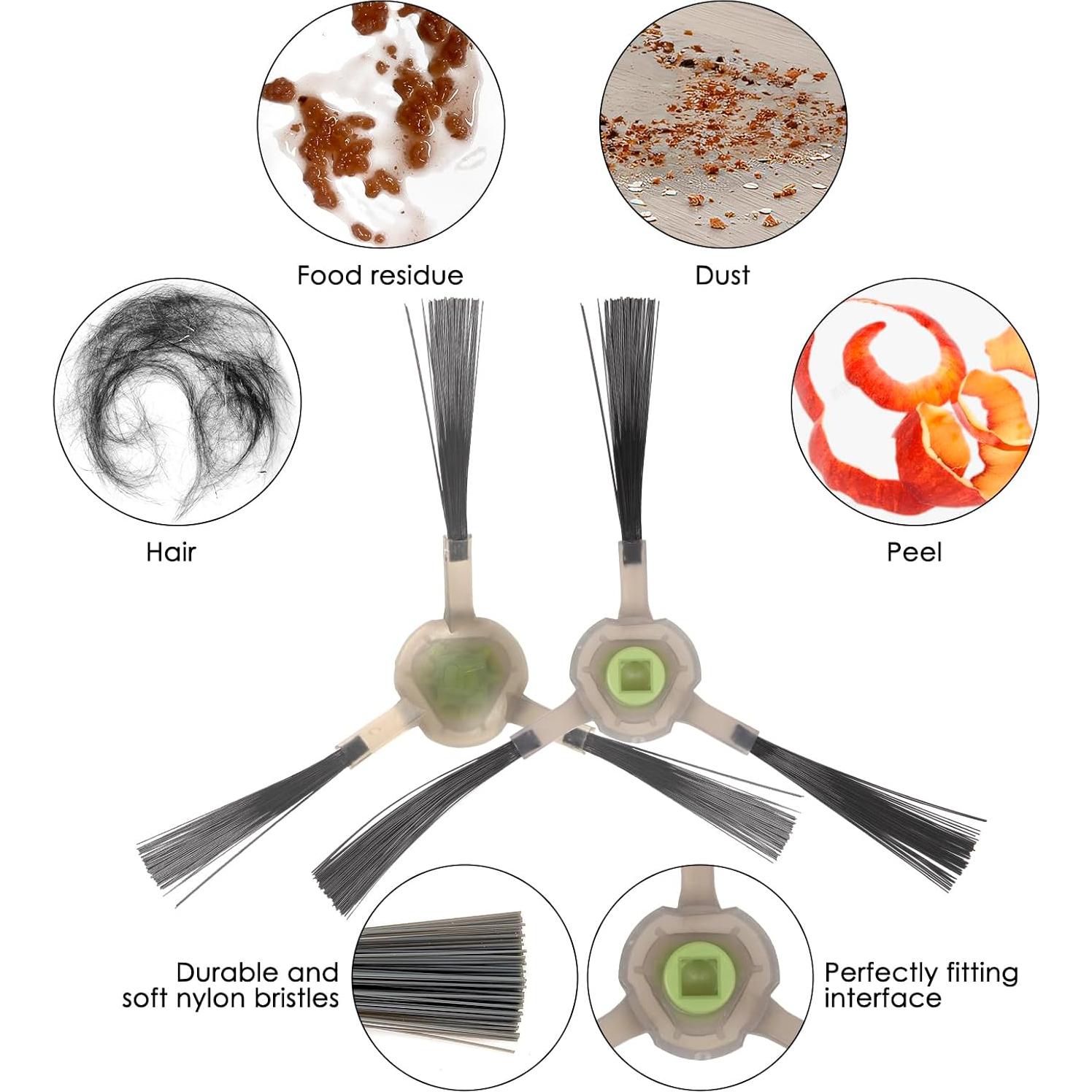 10 Cepillos Laterales BRUVISH para Aspiradoras Lefant y OKP