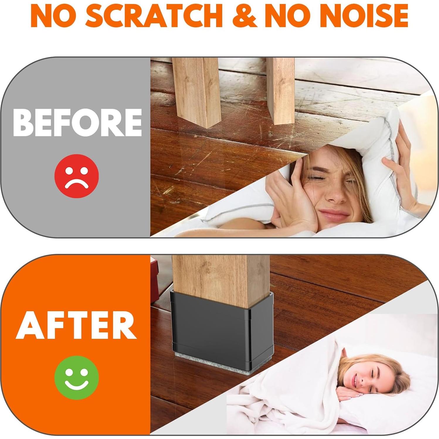 Protectores de patas de silla CHWM 16 PCS Silicona Fieltro 1.27x2.54cm