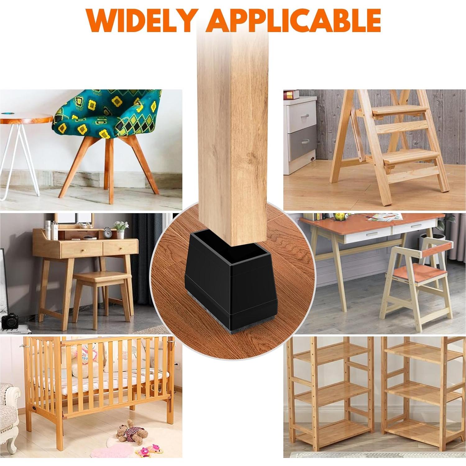 Protectores de patas de silla CHWM 16 PCS Silicona Fieltro 1.27x2.54cm