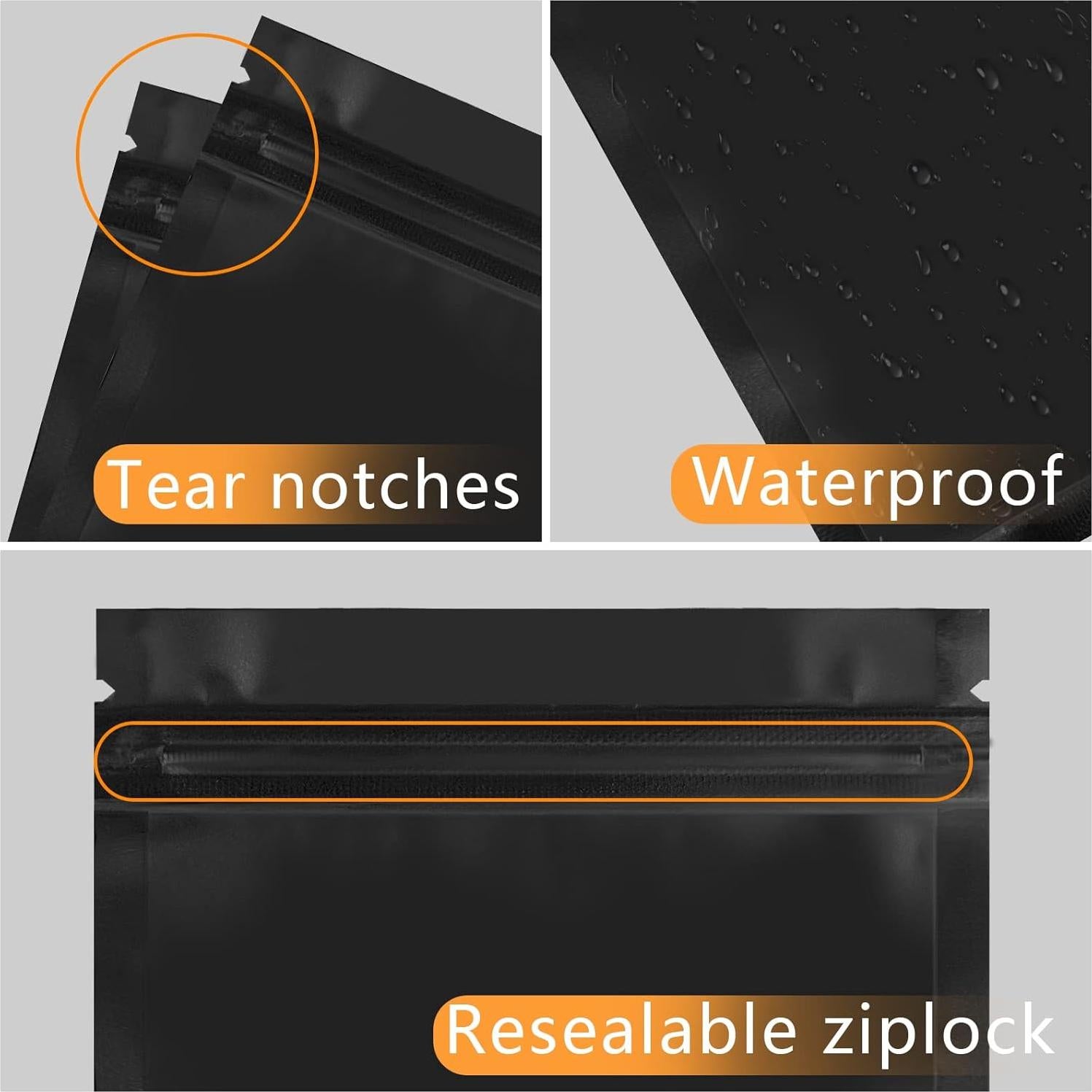 Bolsas Reutilizables Gwybkq 7.5x10 cm 300 Piezas Doble Cara Negra