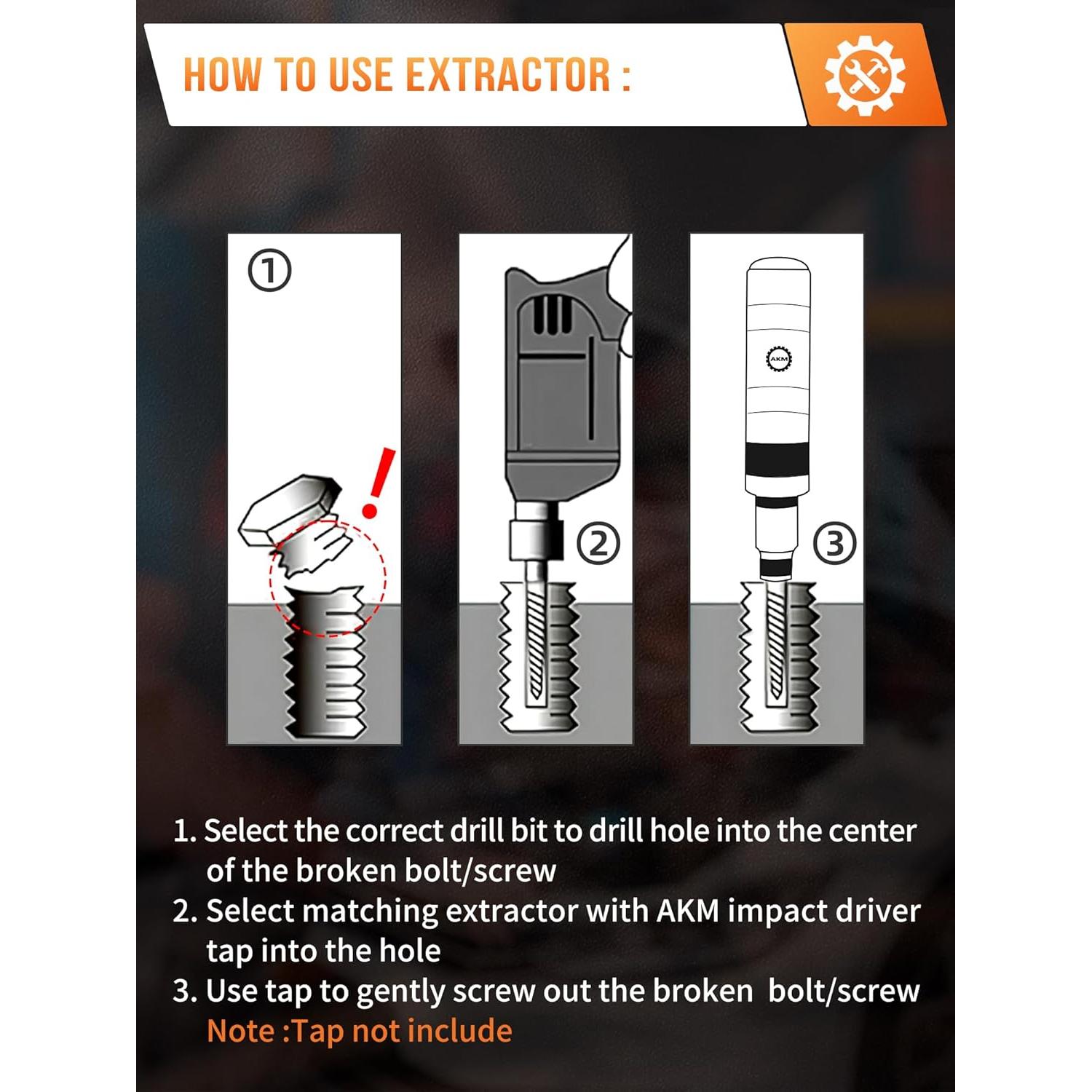 Juego de Destornillador de Impacto Manual AKM 12 PCS Acero S2