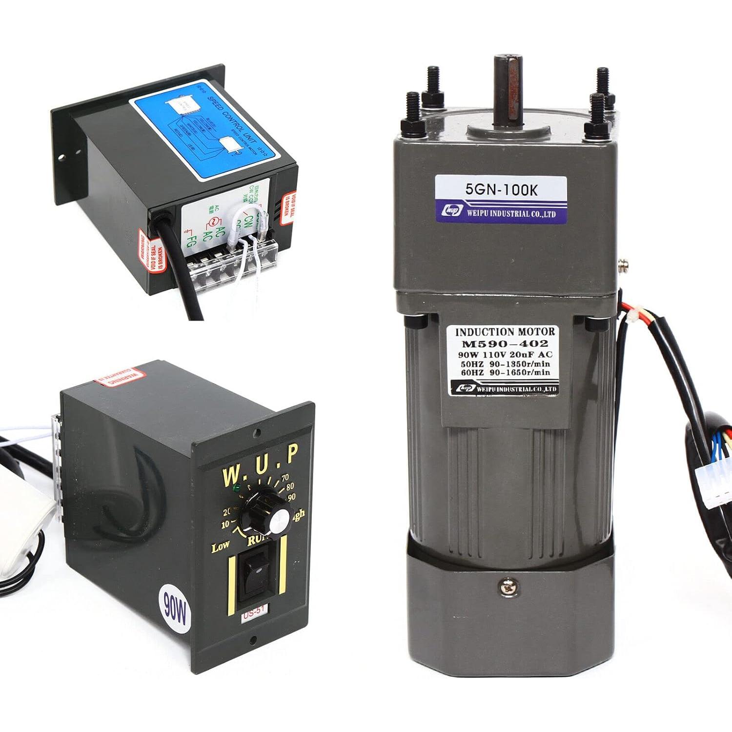 Motor de Engranaje AC 110V 90W Monofásico 0-13.5RPM 24Nm