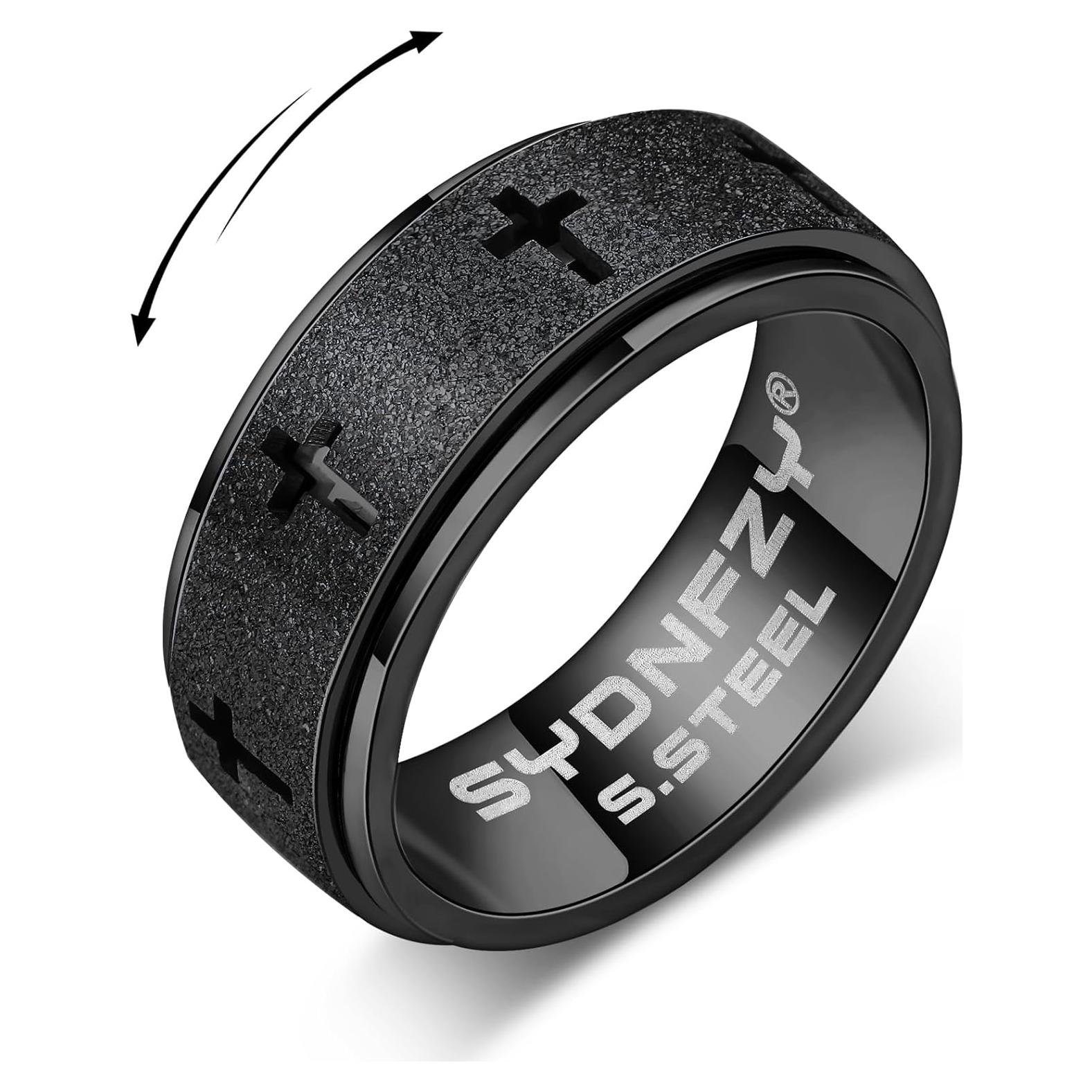 Anillo Giratorio Antiestrés SYDNFZY Acero Inoxidable 8mm