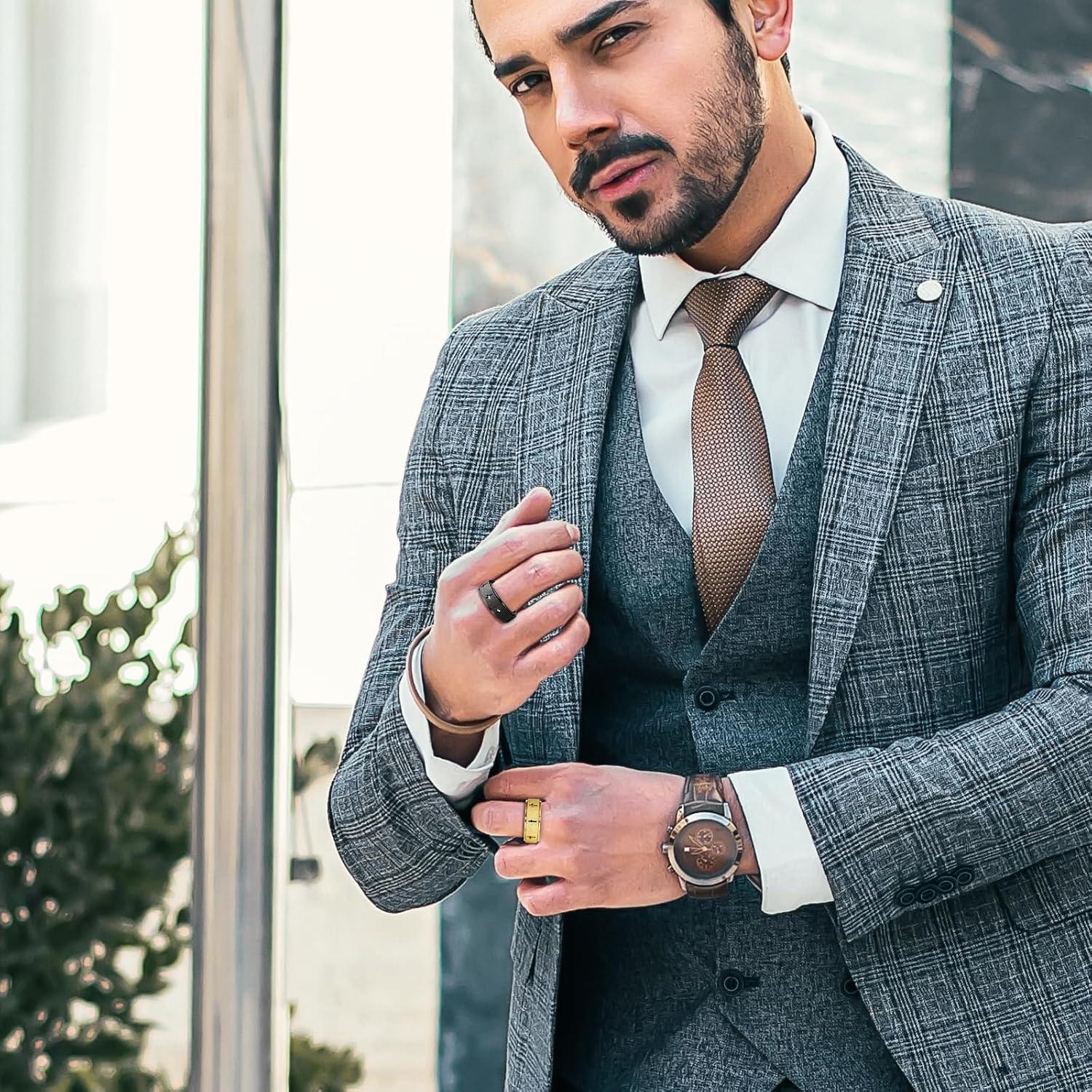 Anillo Giratorio Antiestrés SYDNFZY Acero Inoxidable 8mm