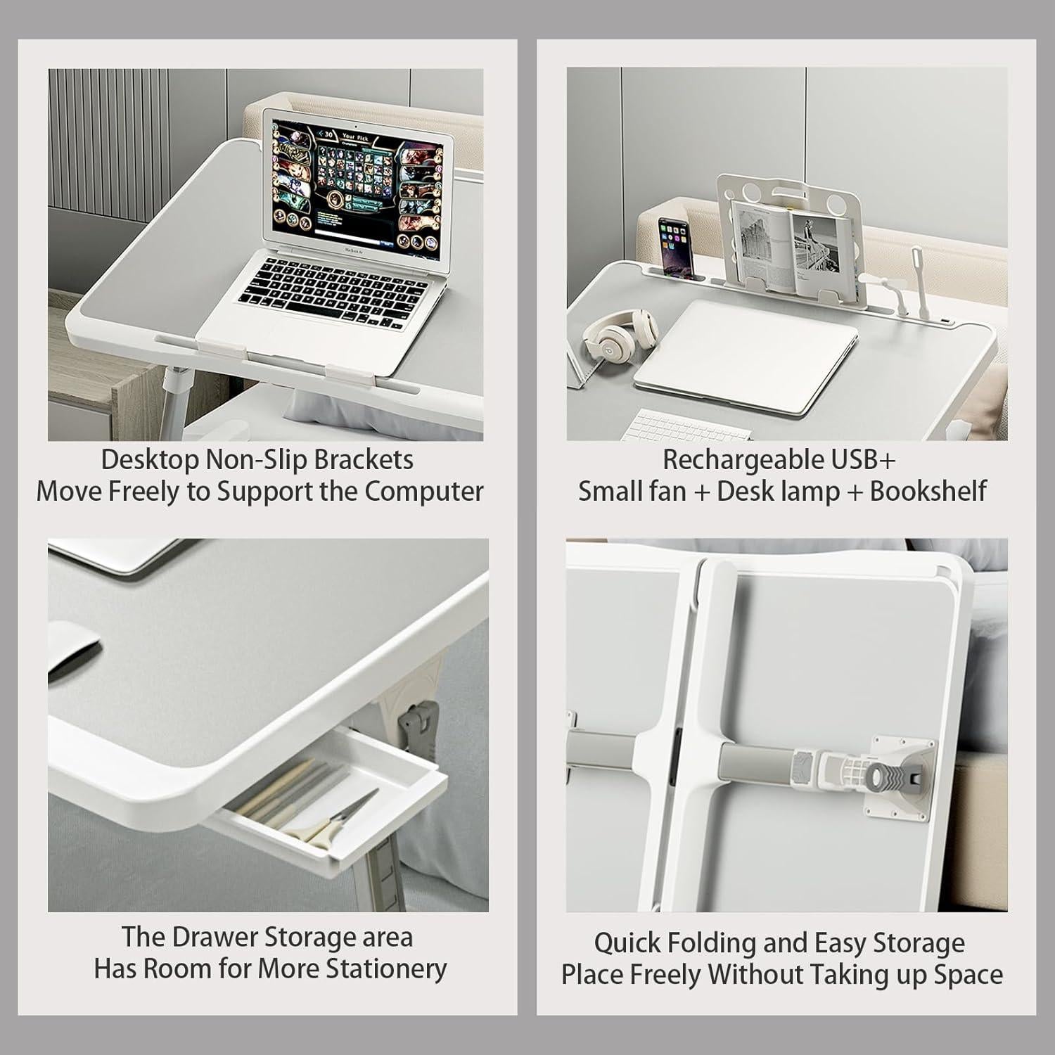 Mesa Plegable para Laptop SIDIANBAN Ajustable con USB Negro