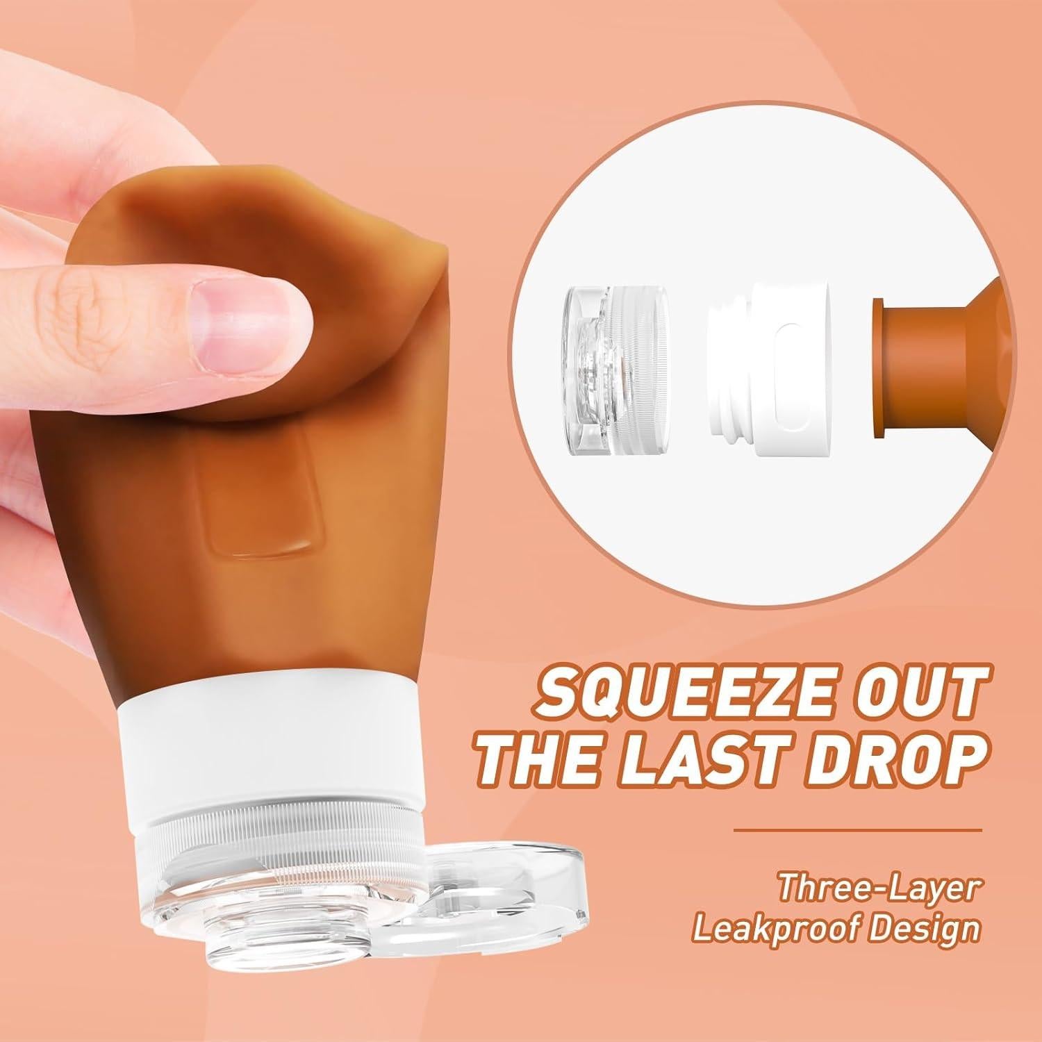 Botellas de Viaje MateeyLife 3oz Silicona Aprobadas por TSA