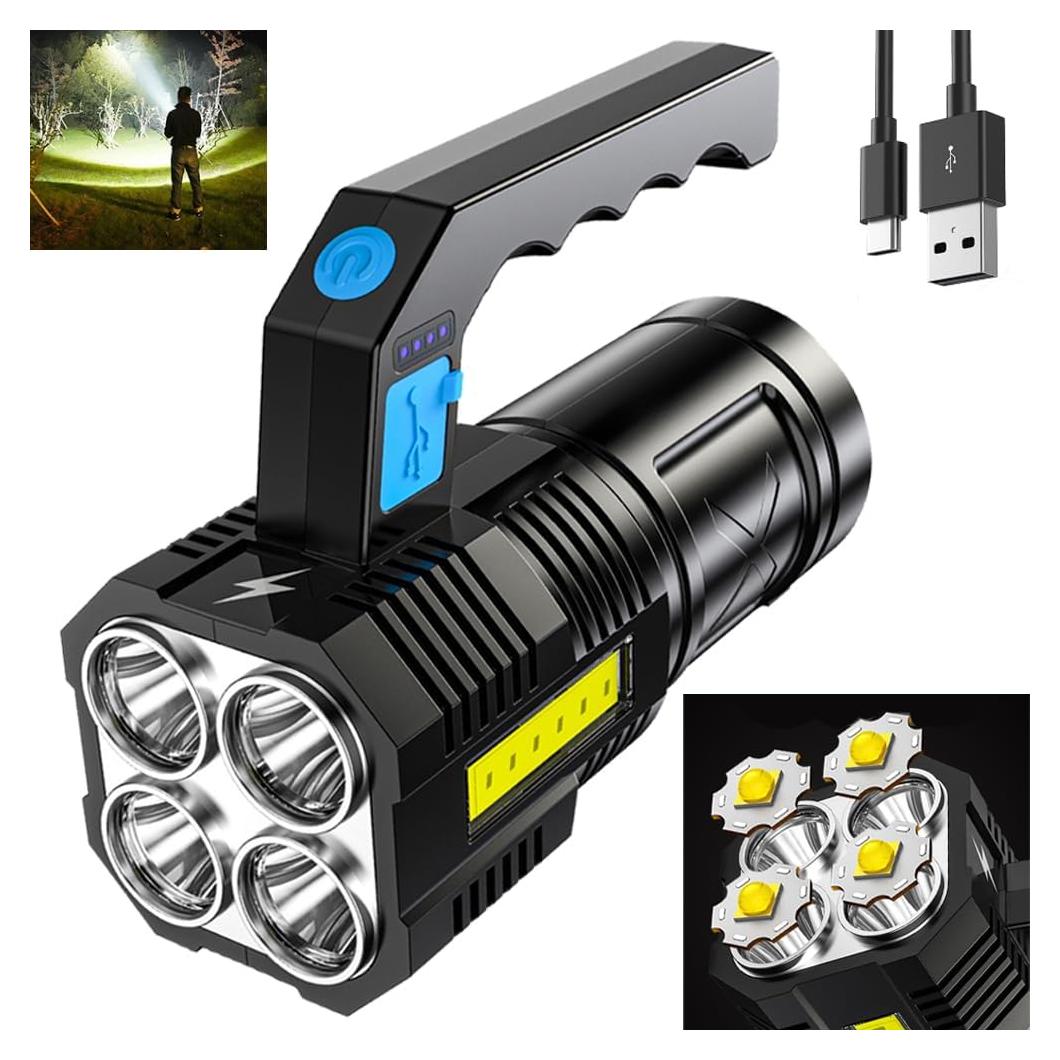 Linterna LED Recargable USB Impermable 10000 Lúmenes - itemmountain