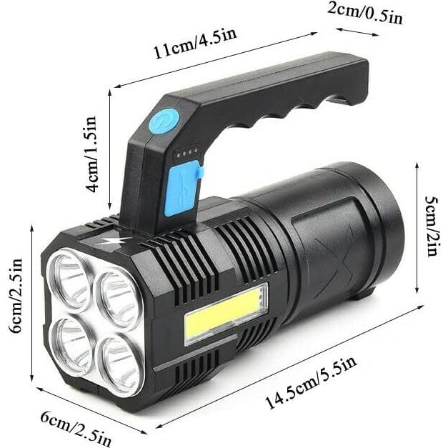 Linterna LED Recargable USB Impermable 10000 Lúmenes - itemmountain