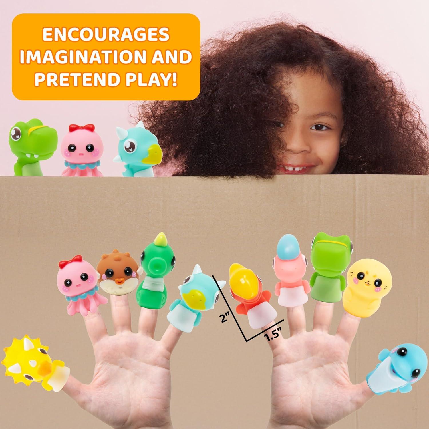 Set de 10 Títeres de Dedo Kiddie Play Animales Coloridos