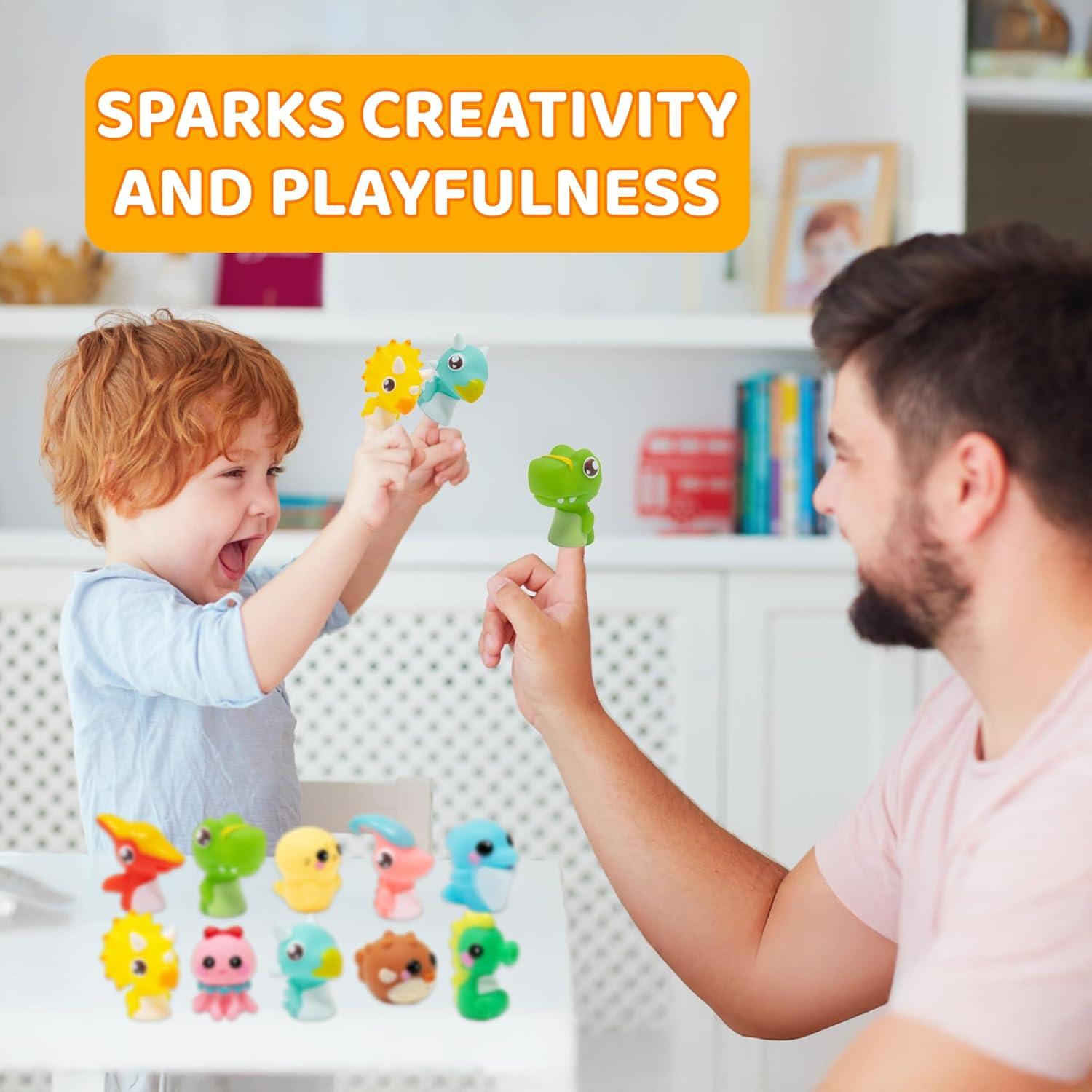 Set de 10 Títeres de Dedo Kiddie Play Animales Coloridos