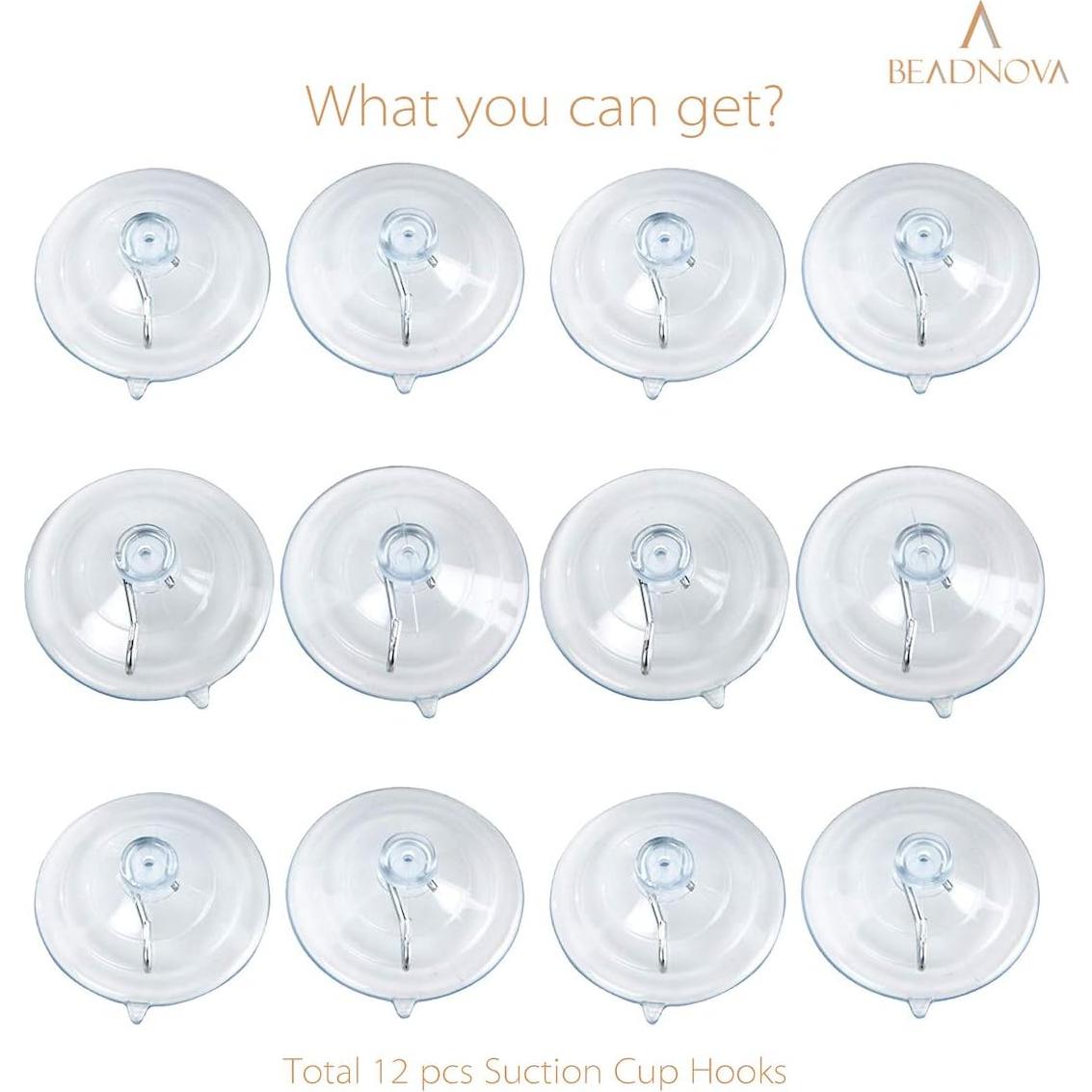 Ganchos de Ventosa BEADNOVA 12 Pcs 6.35 cm Alta Resistencia