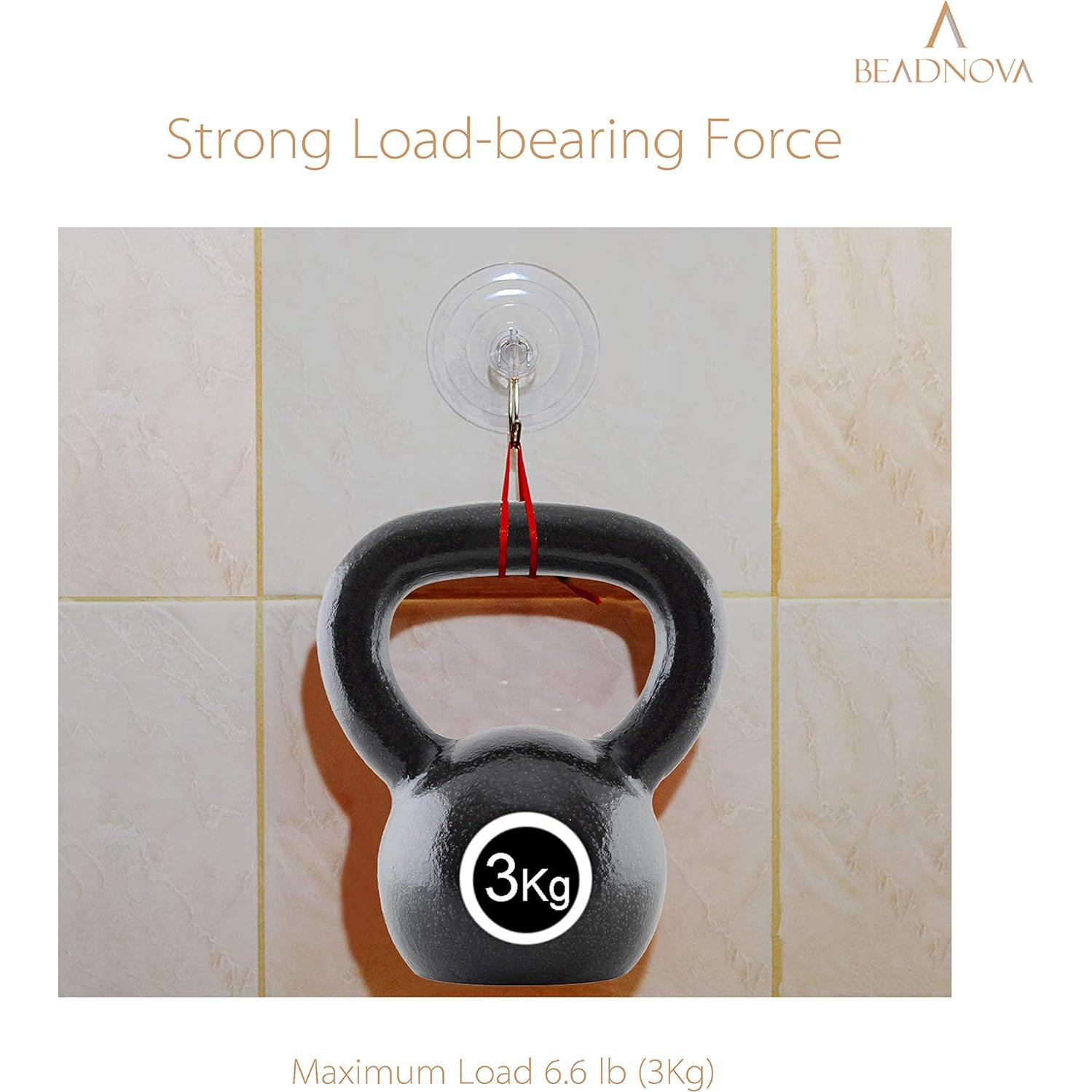 Ganchos de Ventosa BEADNOVA 12 Pcs 6.35 cm Alta Resistencia