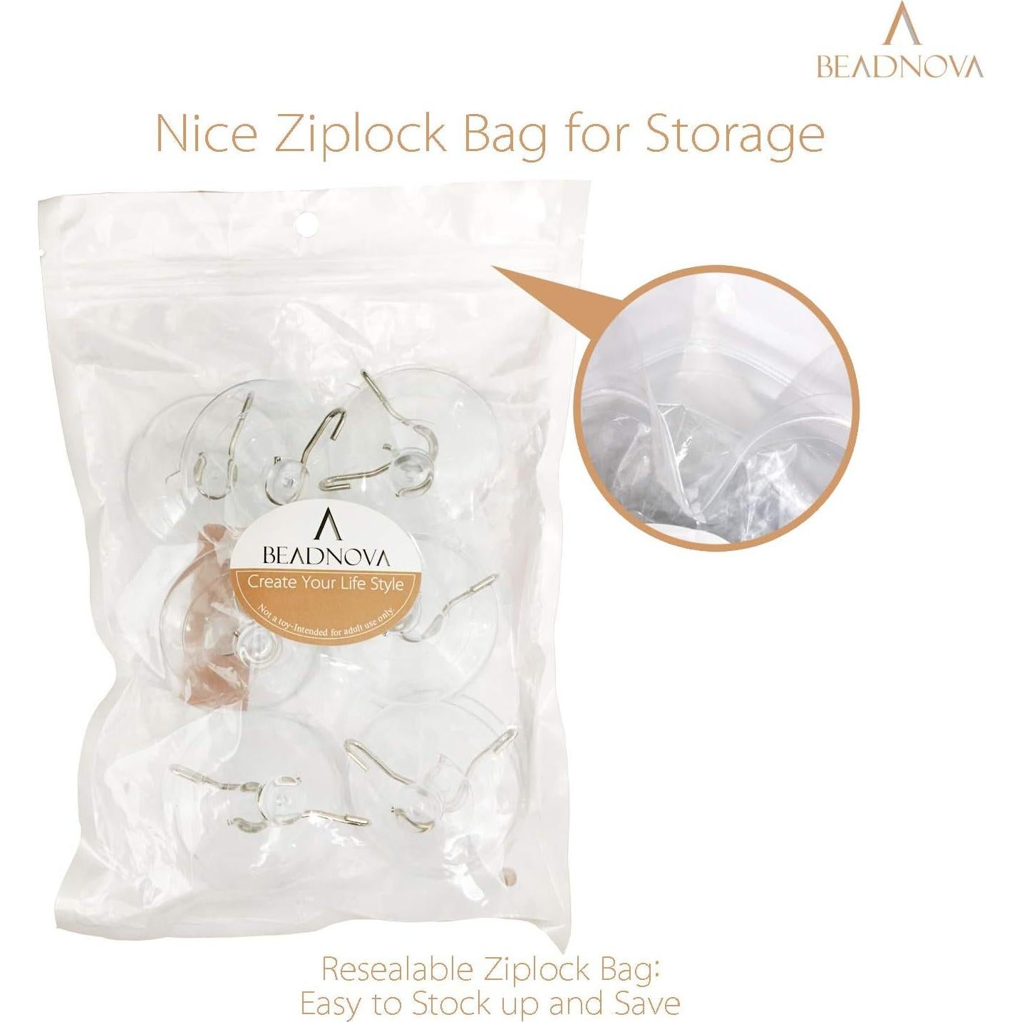 Ganchos de Ventosa BEADNOVA 12 Pcs 6.35 cm Alta Resistencia