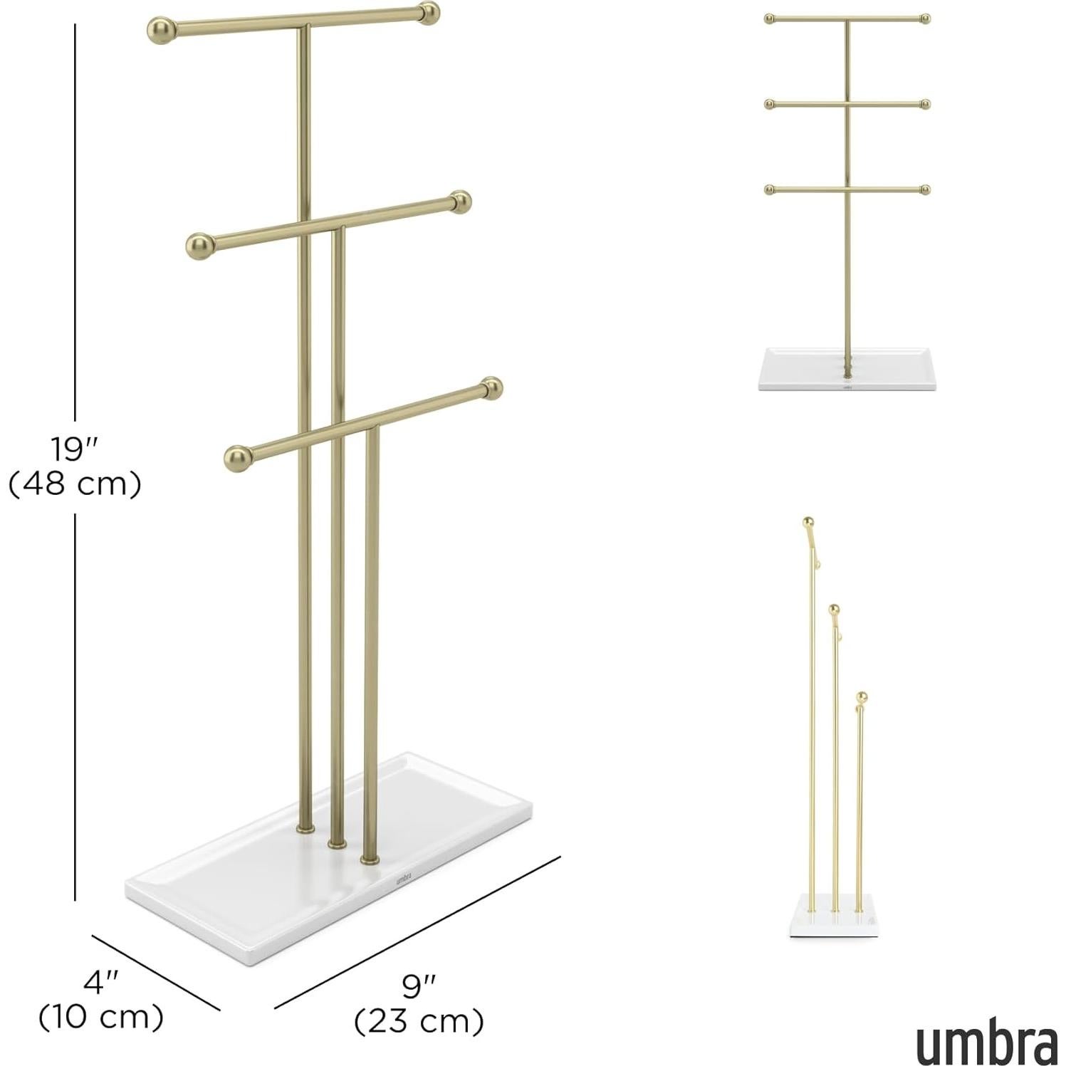 Soporte de Joyería Trigem Umbra 3 Niveles Dorado 48 cm