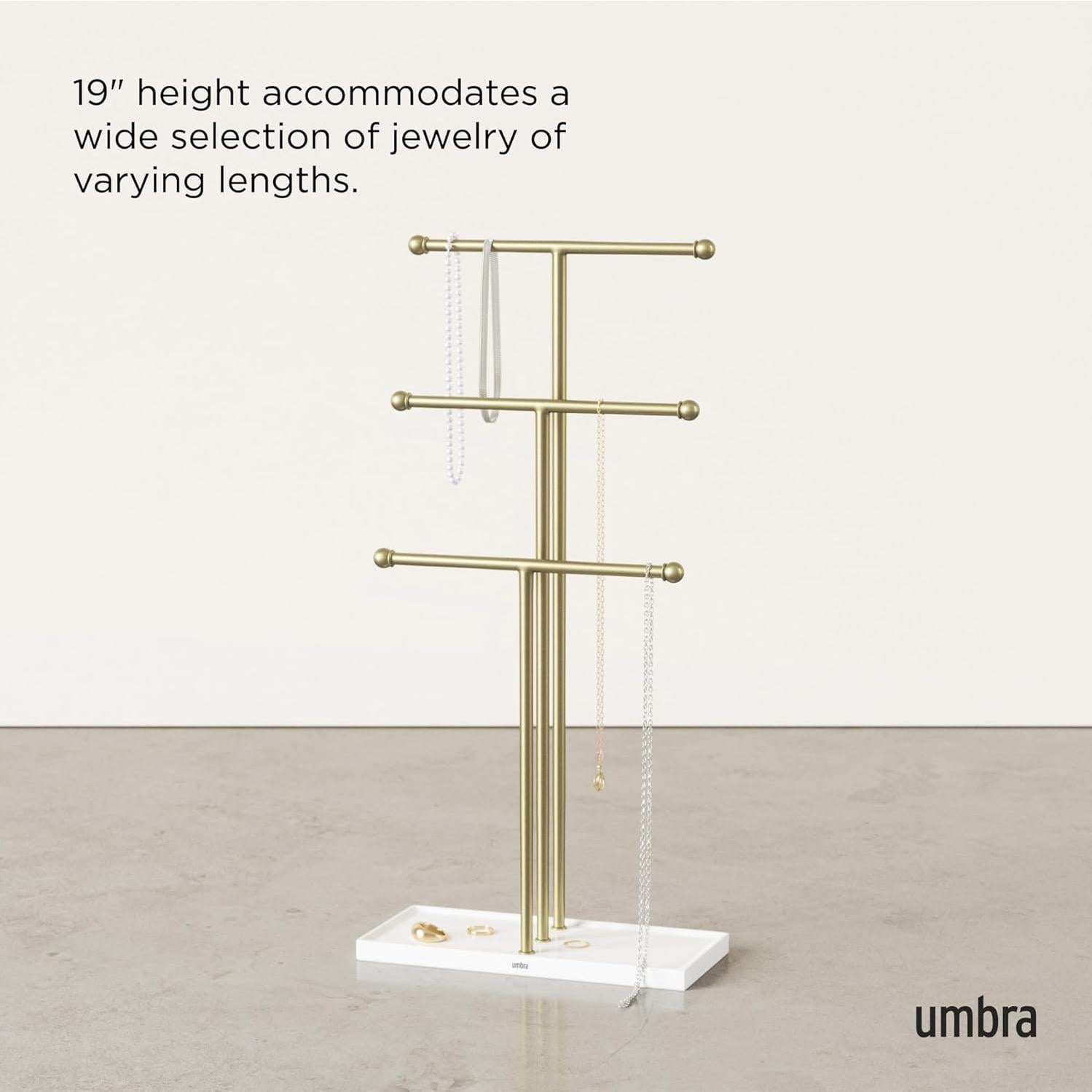 Soporte de Joyería Trigem Umbra 3 Niveles Dorado 48 cm
