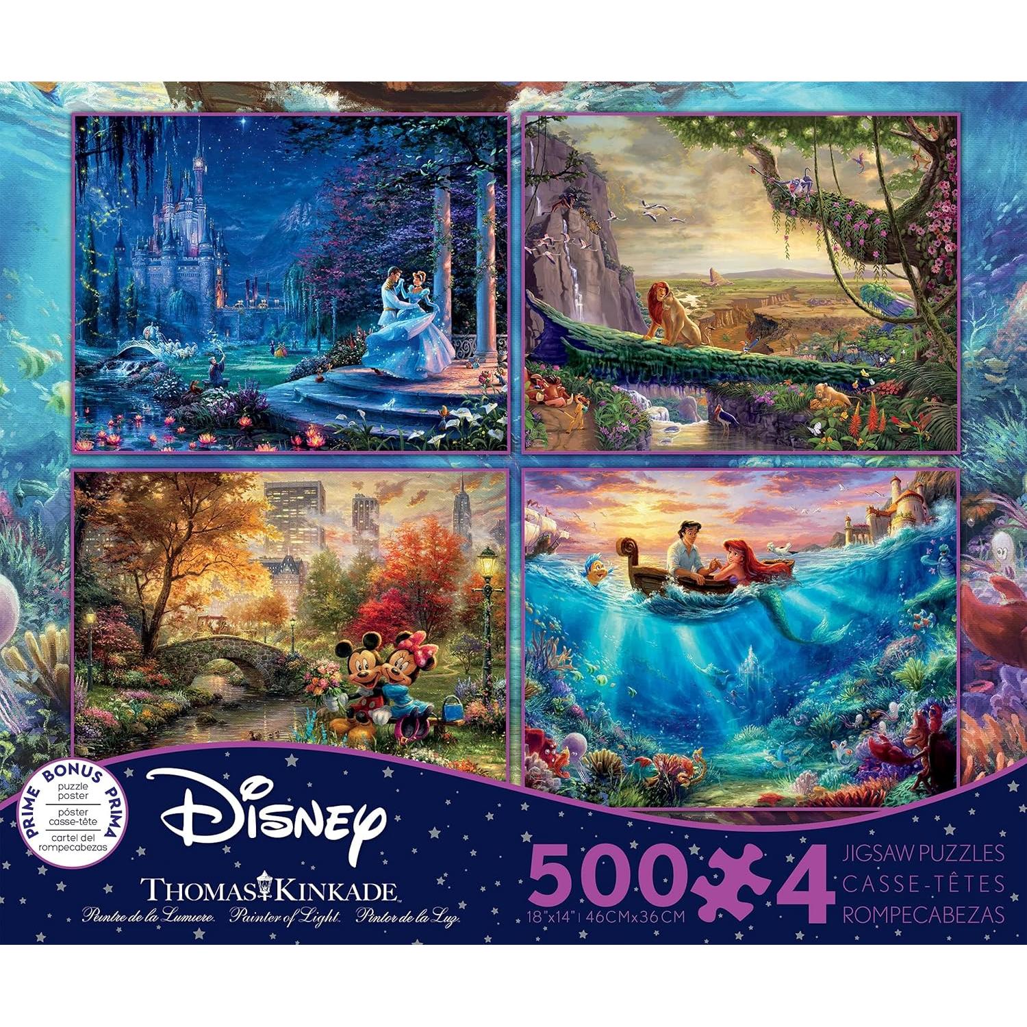 Rompecabezas 4 en 1 Ceaco Disney Kinkade 500 Piezas